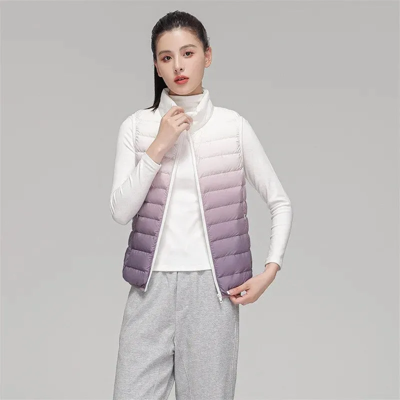 90% White Duck Down Ultra Light Sleeveless Women Waistcoat
