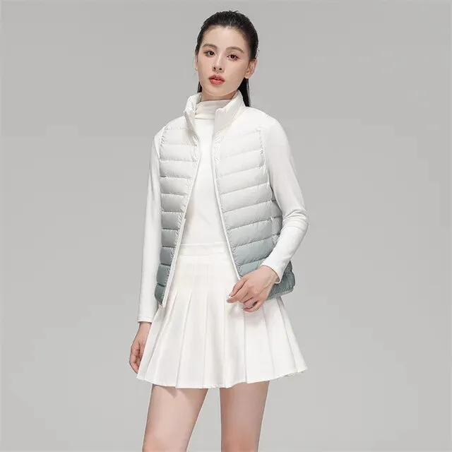 90% White Duck Down Ultra Light Sleeveless Women Waistcoat