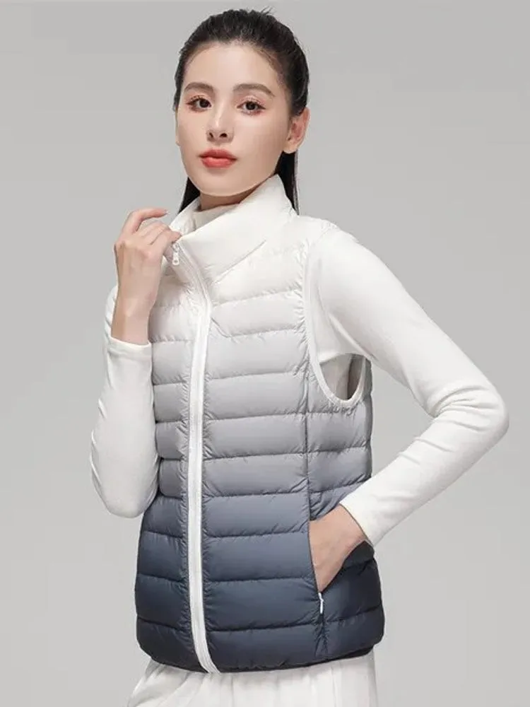 90% White Duck Down Ultra Light Sleeveless Women Waistcoat
