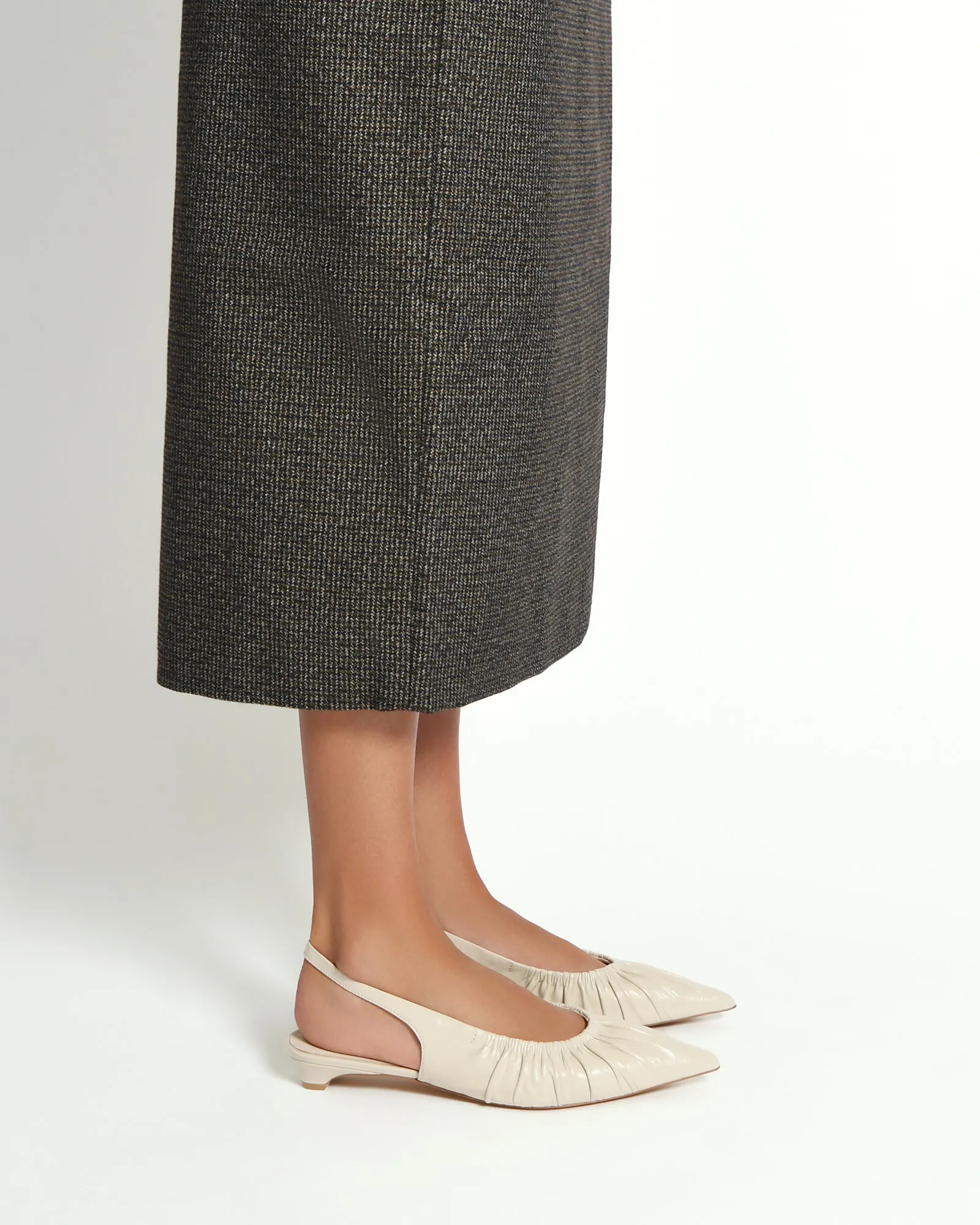ADALINE DRESS FLATS OFF WHITE LEATHER