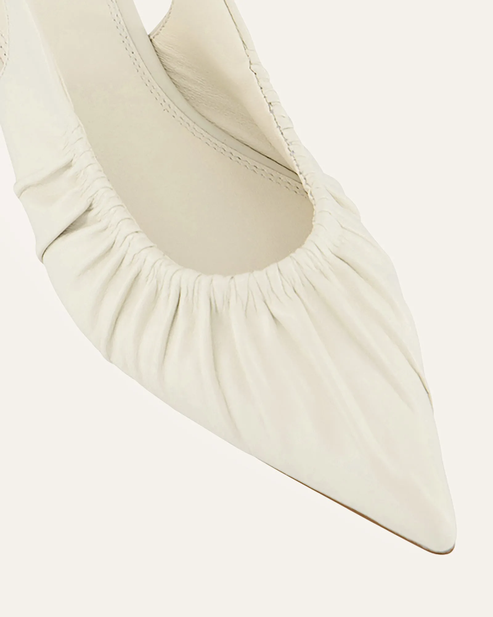 ADALINE DRESS FLATS OFF WHITE LEATHER