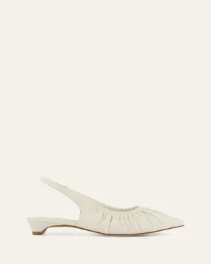 ADALINE DRESS FLATS OFF WHITE LEATHER