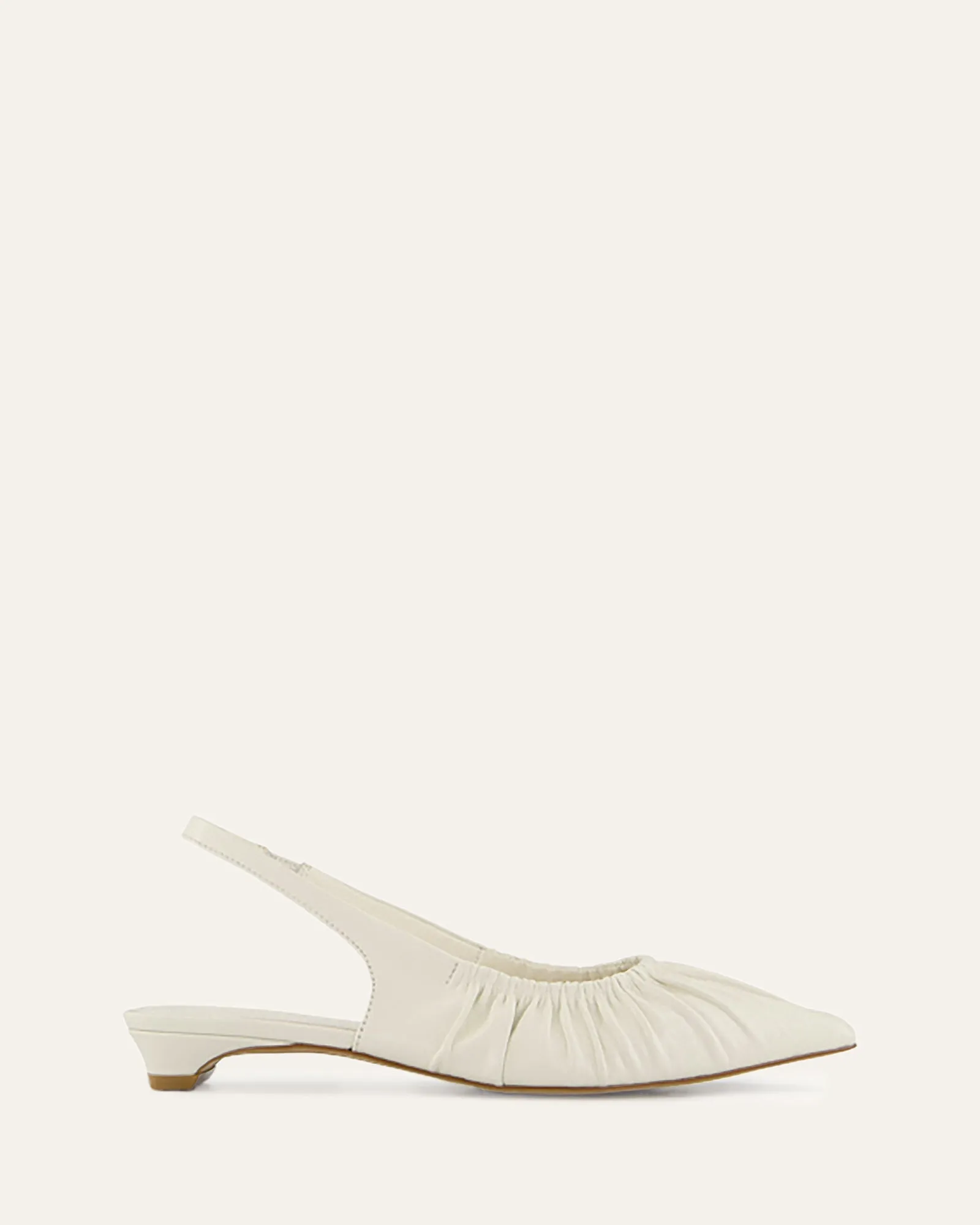 ADALINE DRESS FLATS OFF WHITE LEATHER