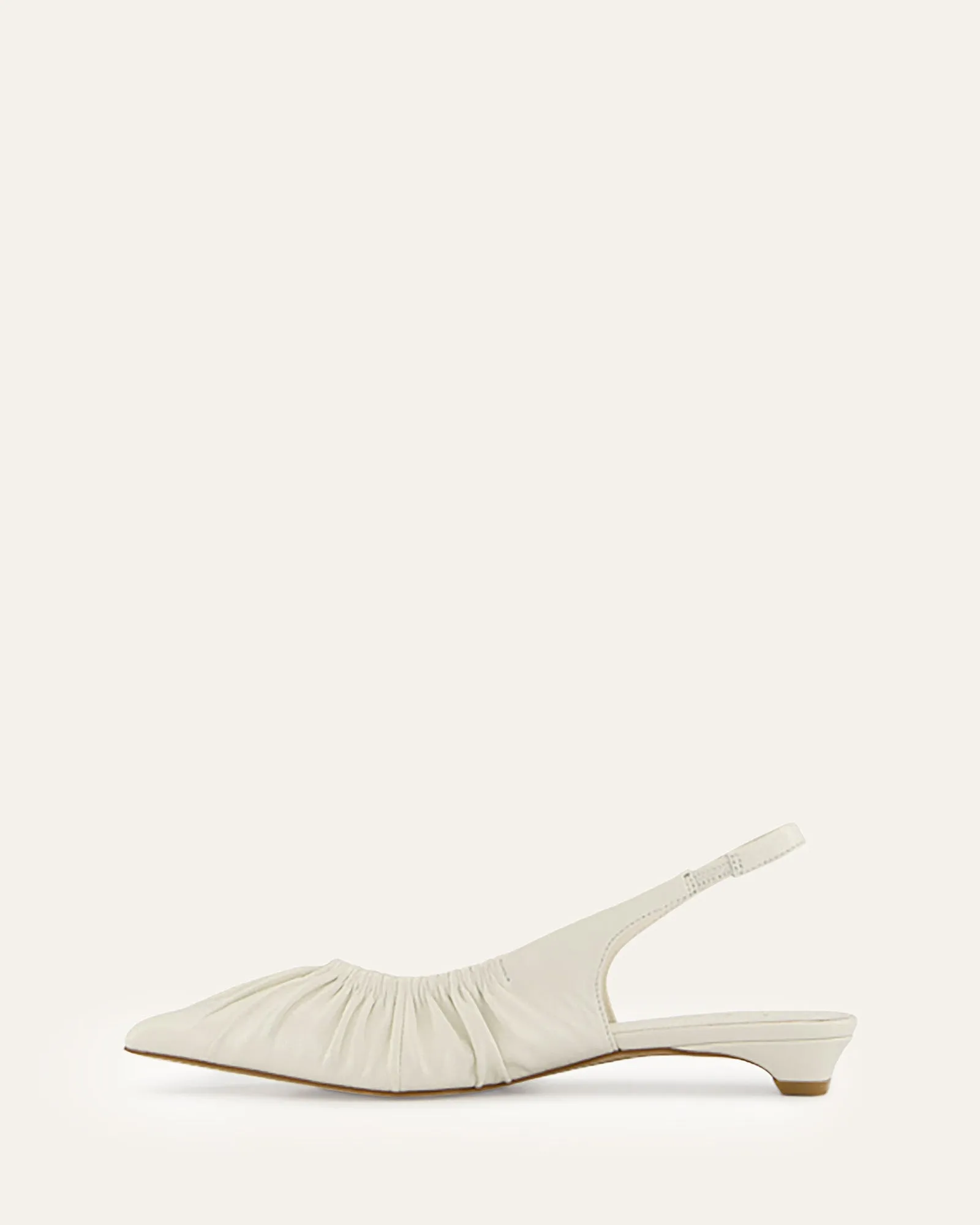 ADALINE DRESS FLATS OFF WHITE LEATHER