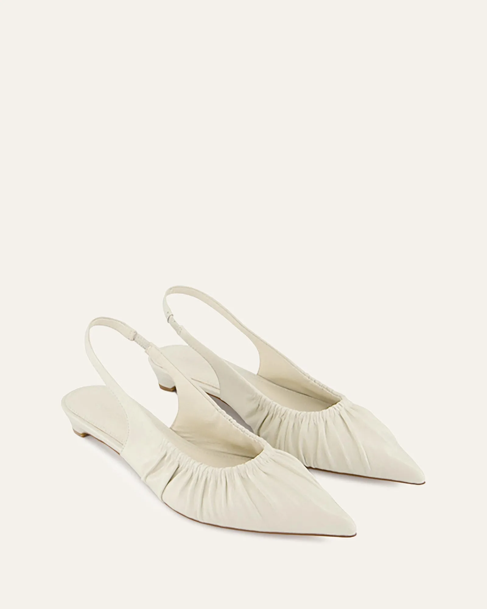 ADALINE DRESS FLATS OFF WHITE LEATHER