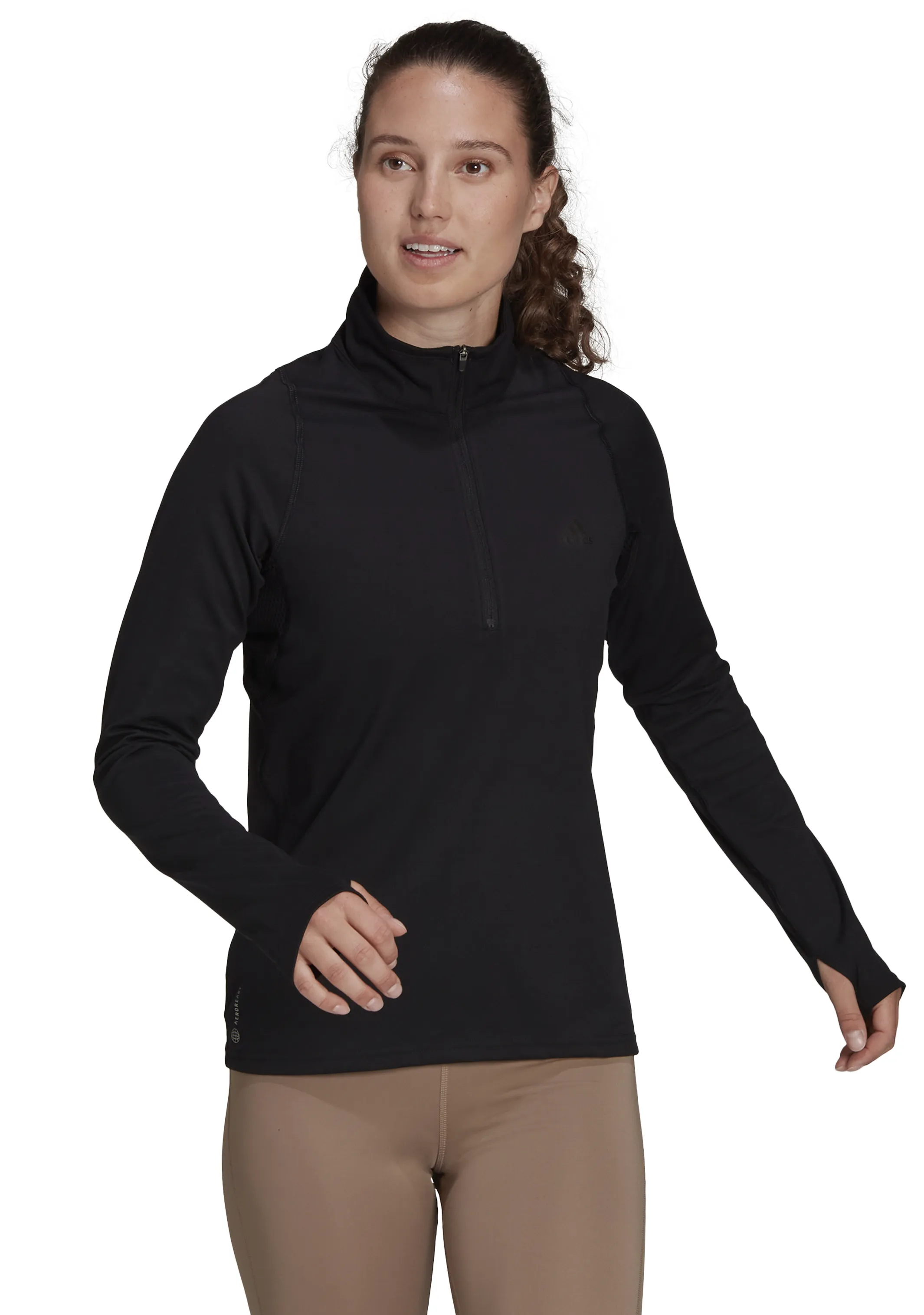 Adidas Womens Run Fast Half-Zip Long Sleeve Sweatshirt