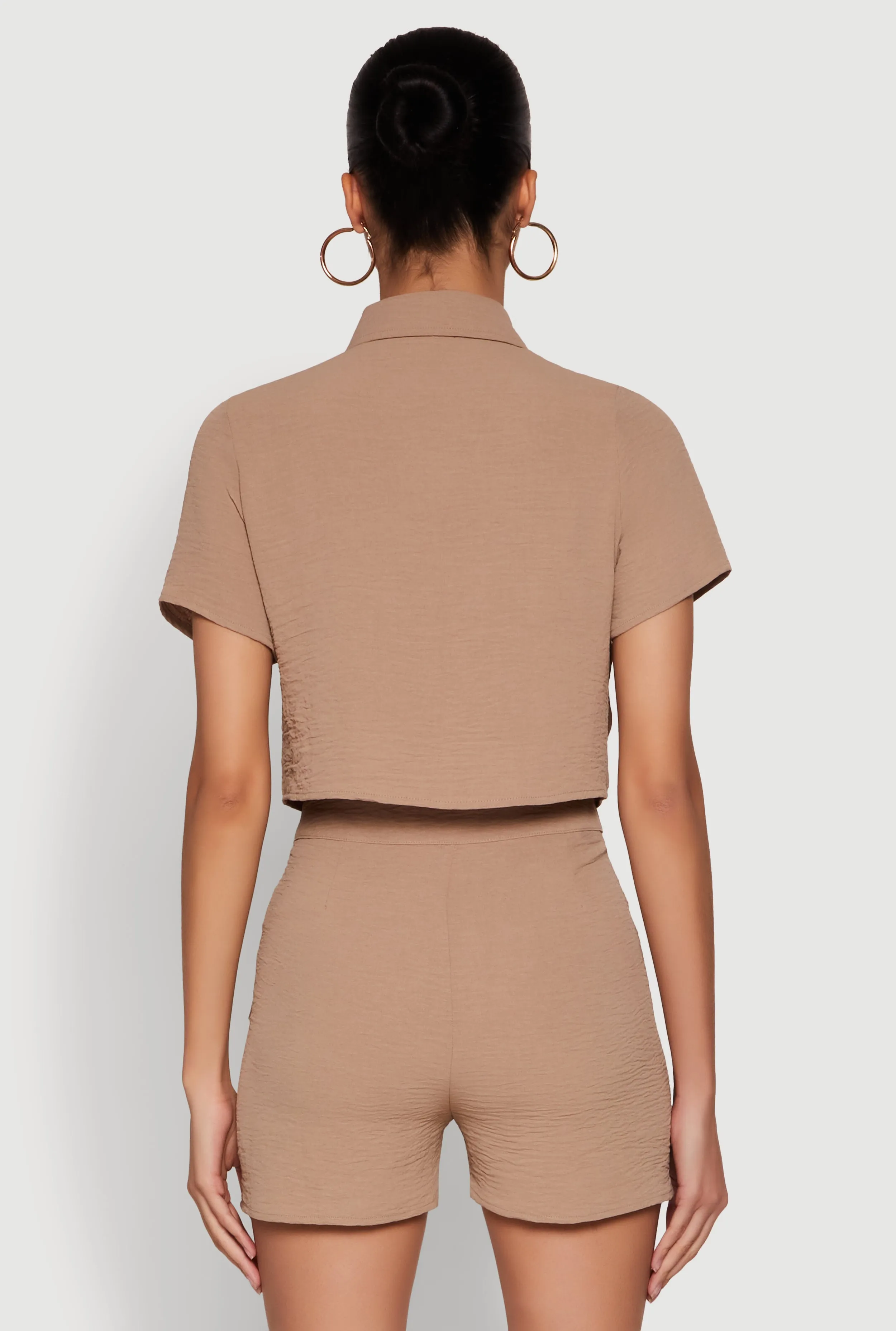 Airy Cargo Pocket Button Front Shirt