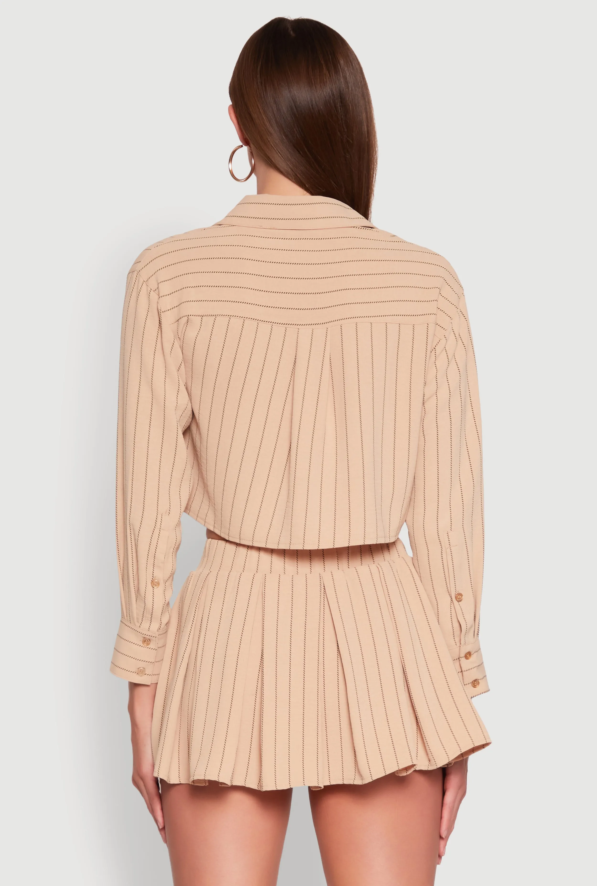 Airy Cropped Striped Shirt