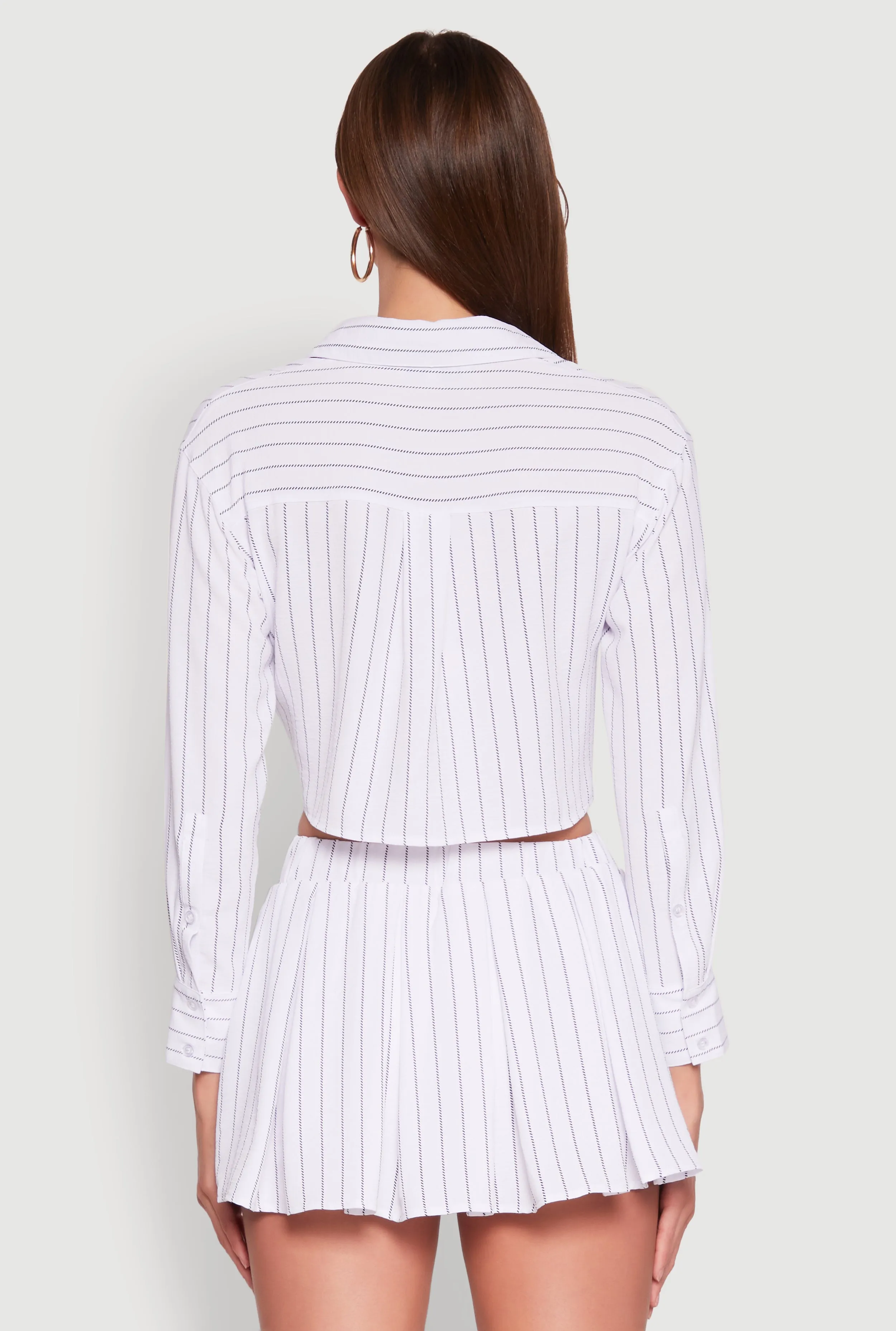 Airy Cropped Striped Shirt