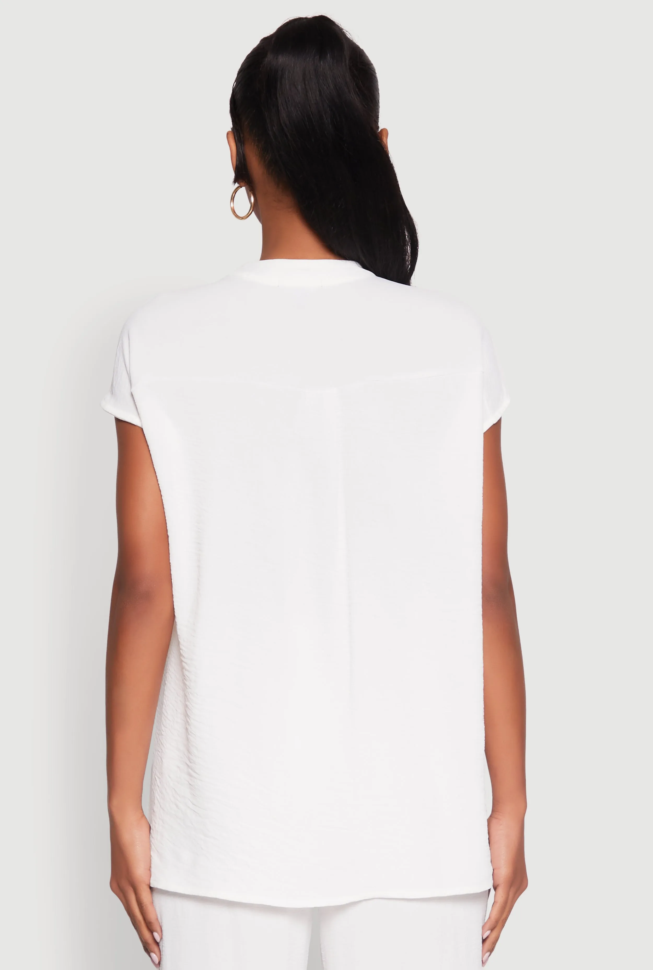 Airy Mandarin Collar Shirt