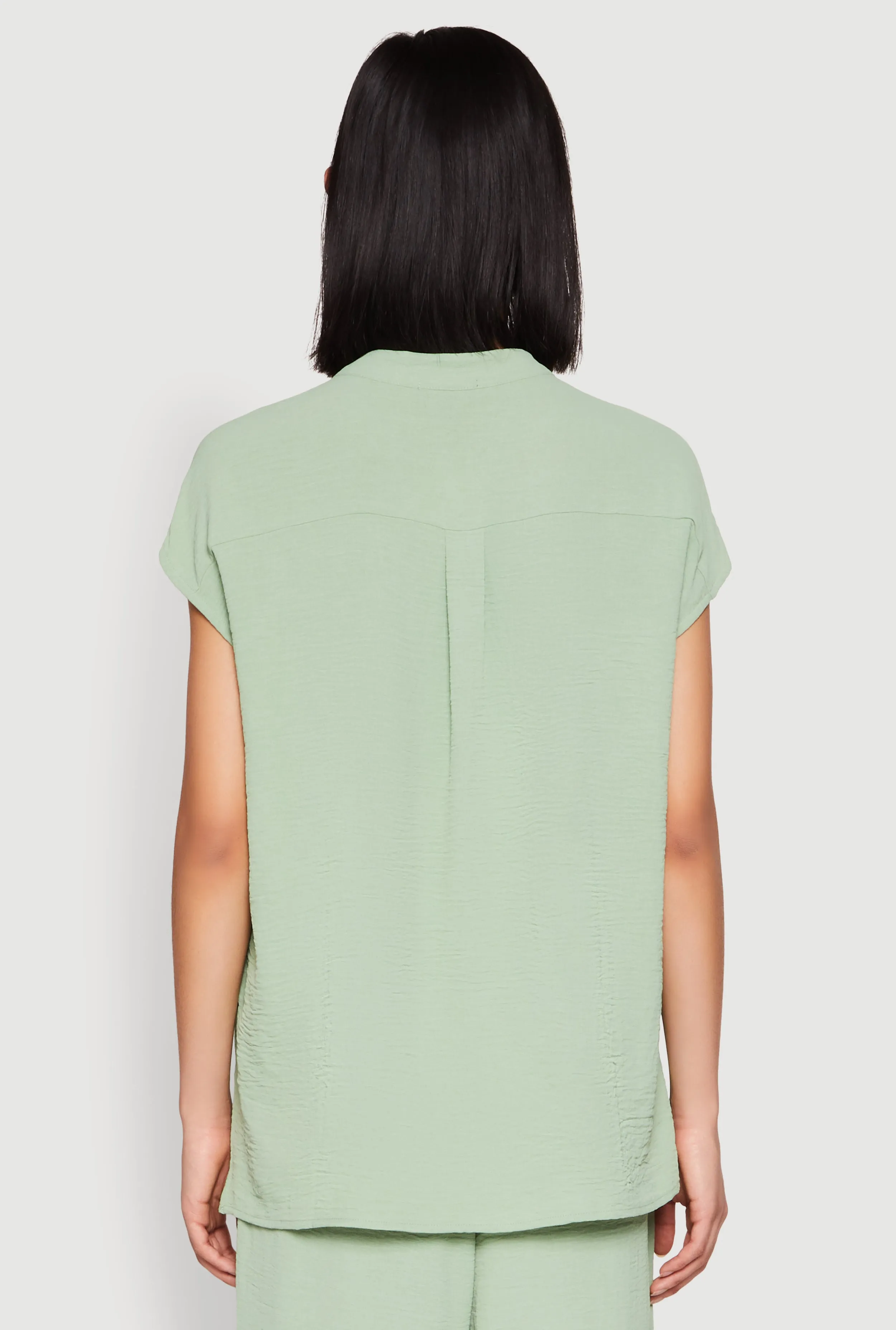 Airy Mandarin Collar Shirt