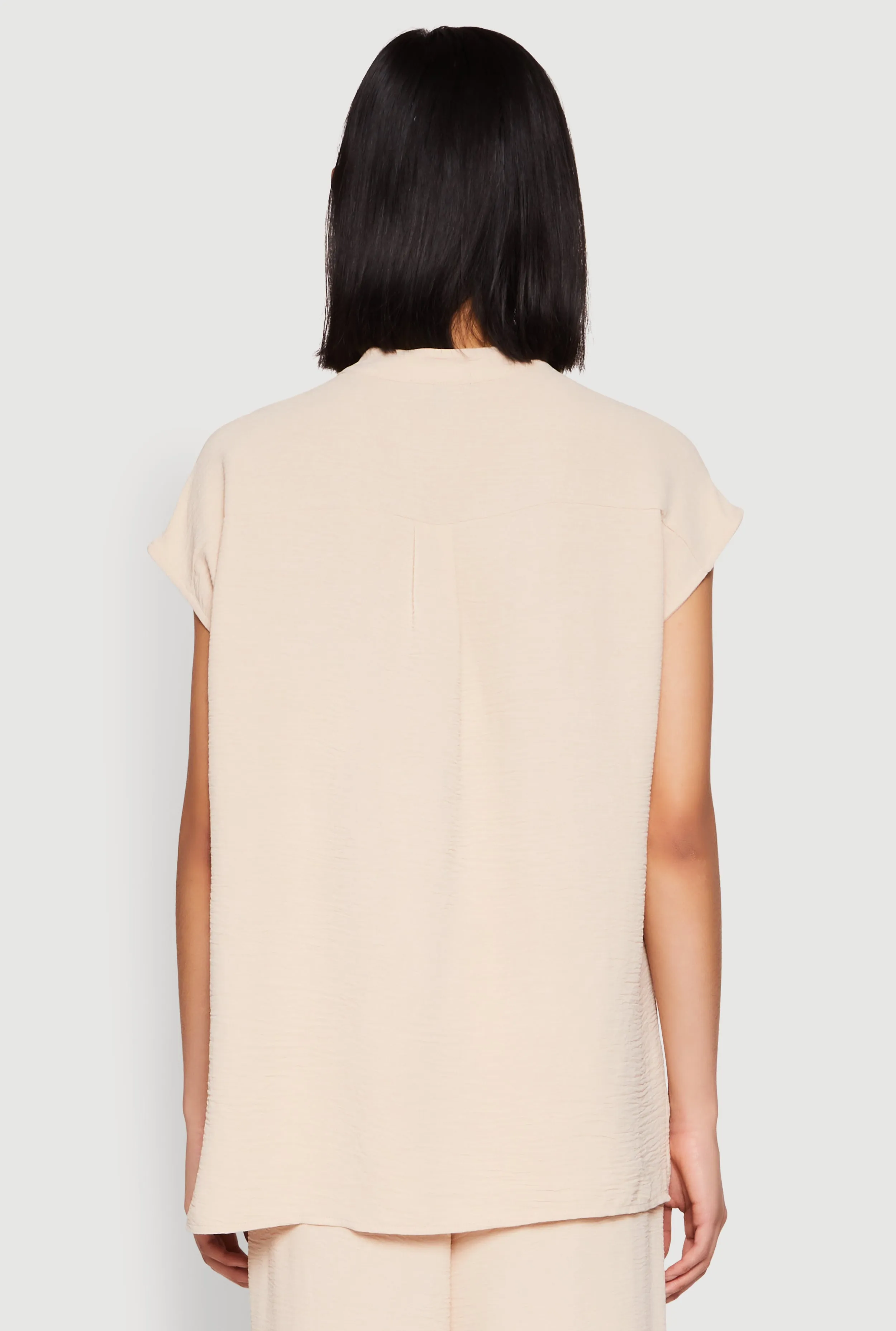 Airy Mandarin Collar Shirt