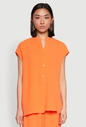 Airy Mandarin Collar Shirt