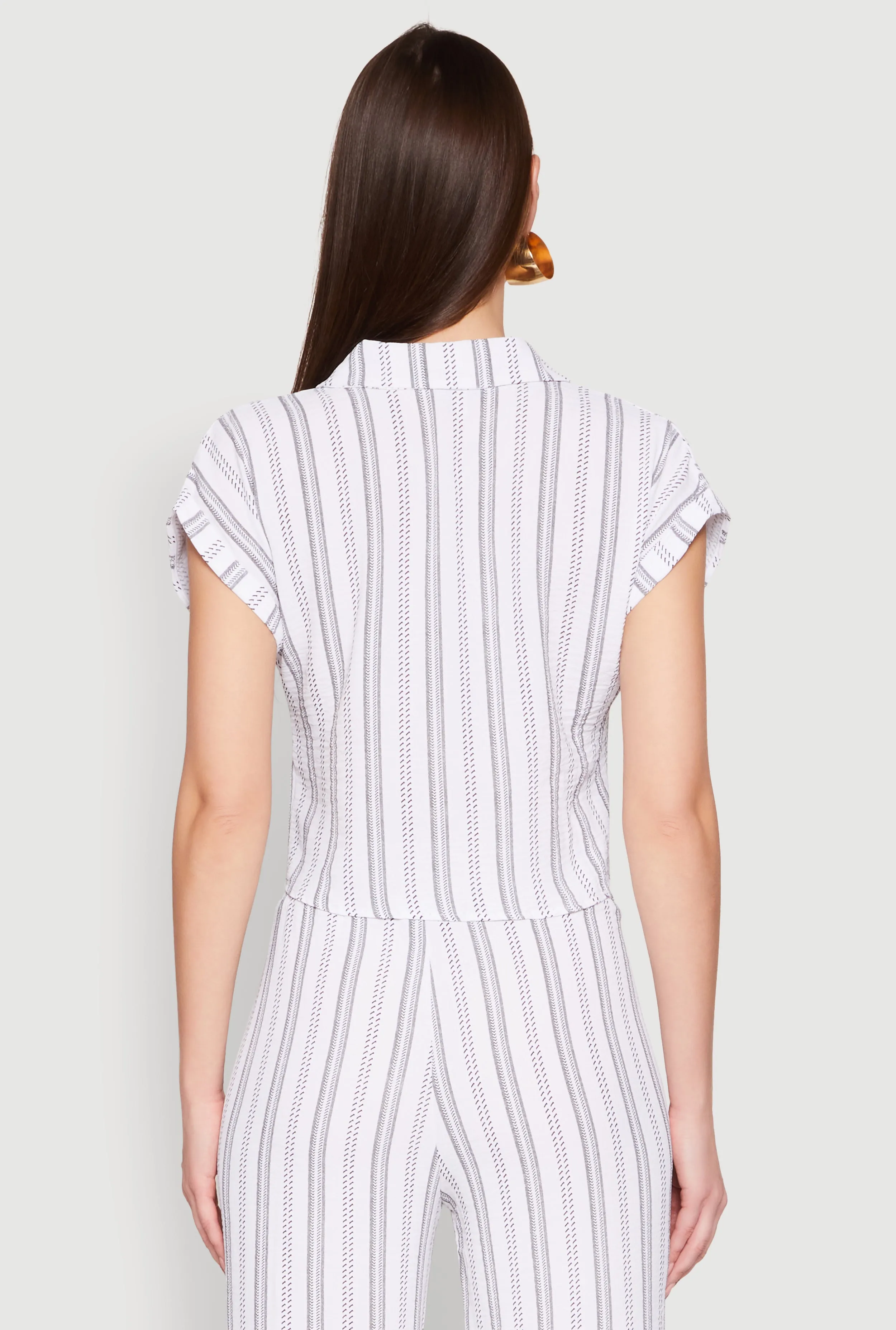 Airy Striped Pattern Shirt