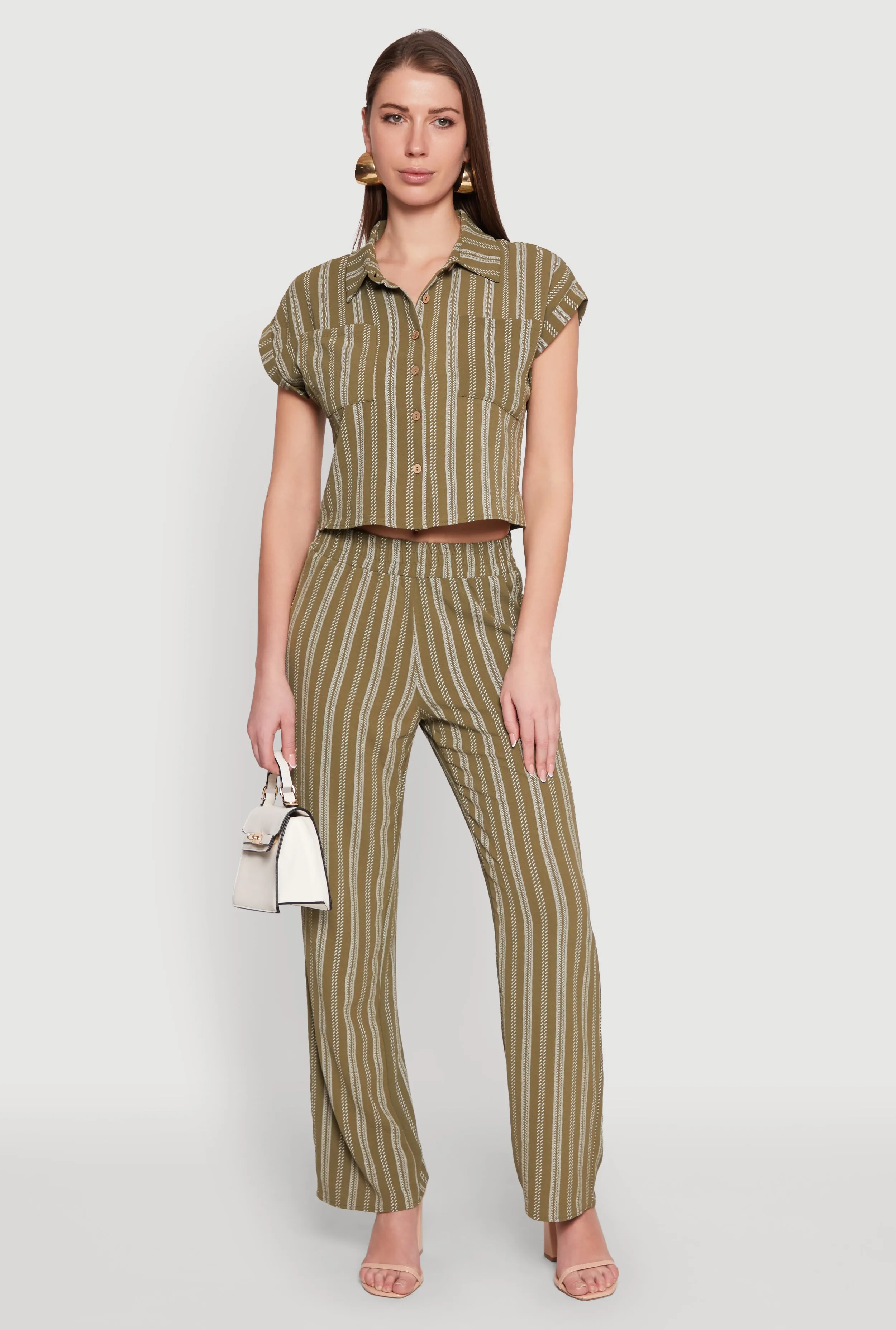 Airy Striped Pattern Shirt