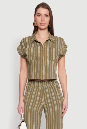 Airy Striped Pattern Shirt