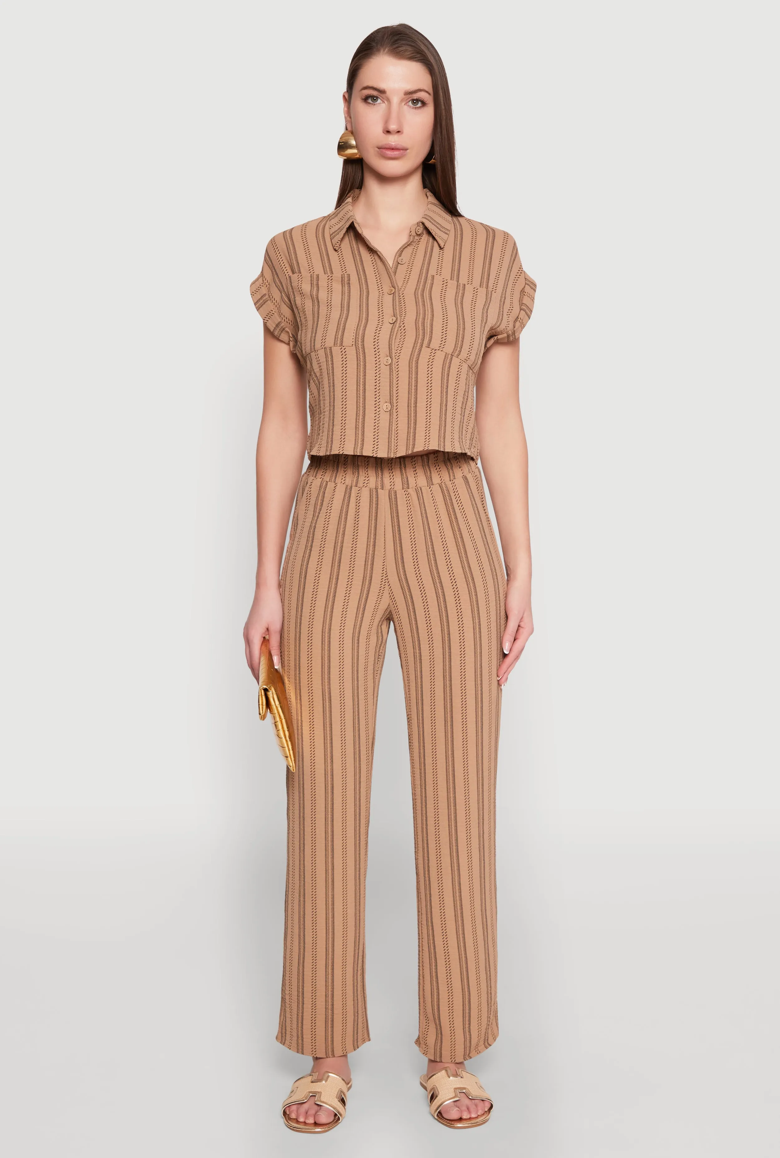 Airy Striped Pattern Shirt