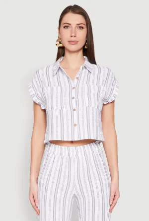 Airy Striped Pattern Shirt