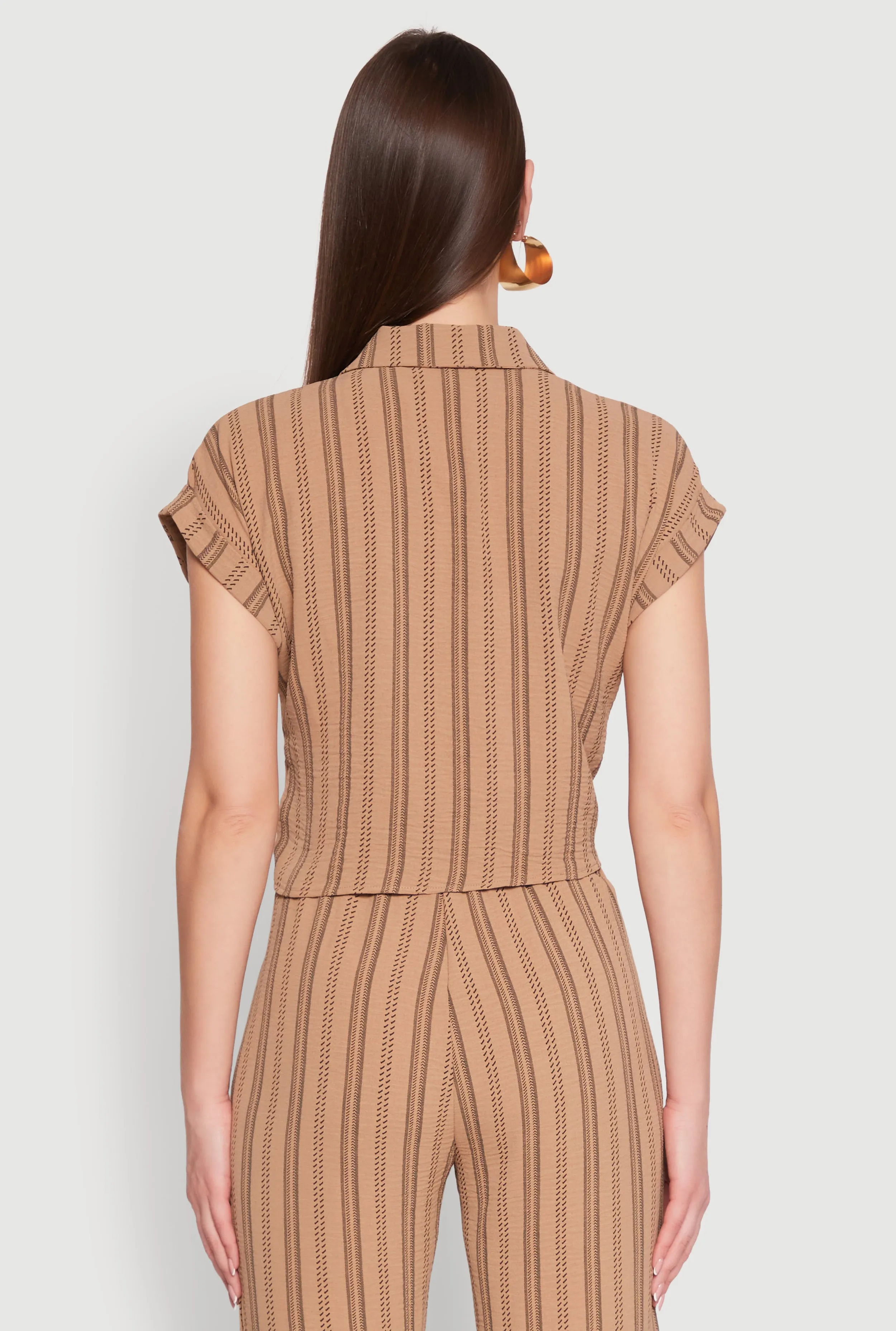 Airy Striped Pattern Shirt