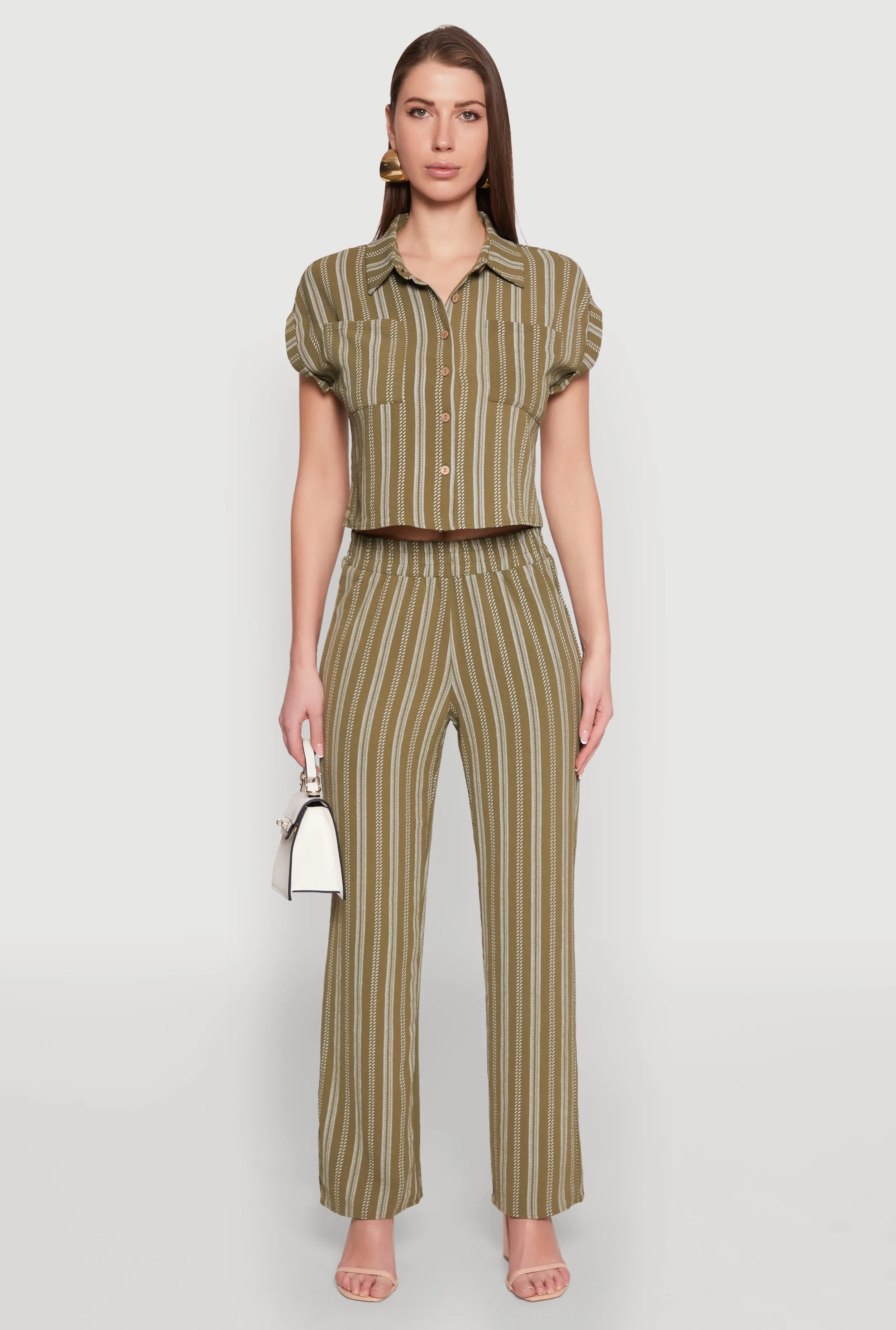 Airy Striped Pattern Shirt