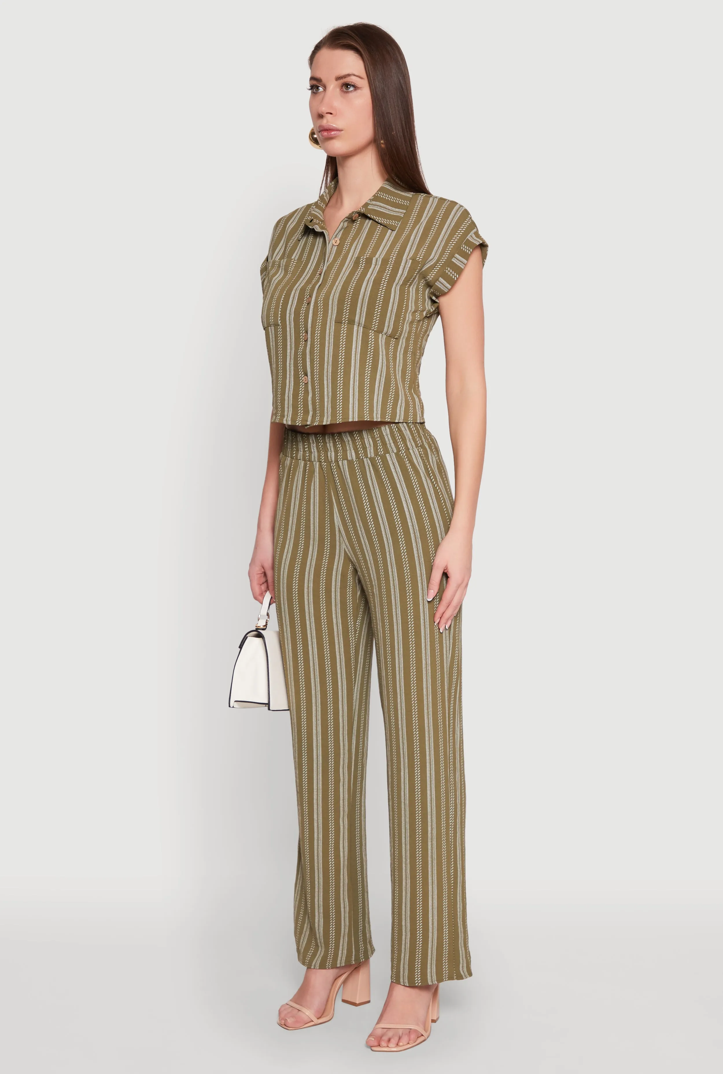 Airy Striped Pattern Shirt