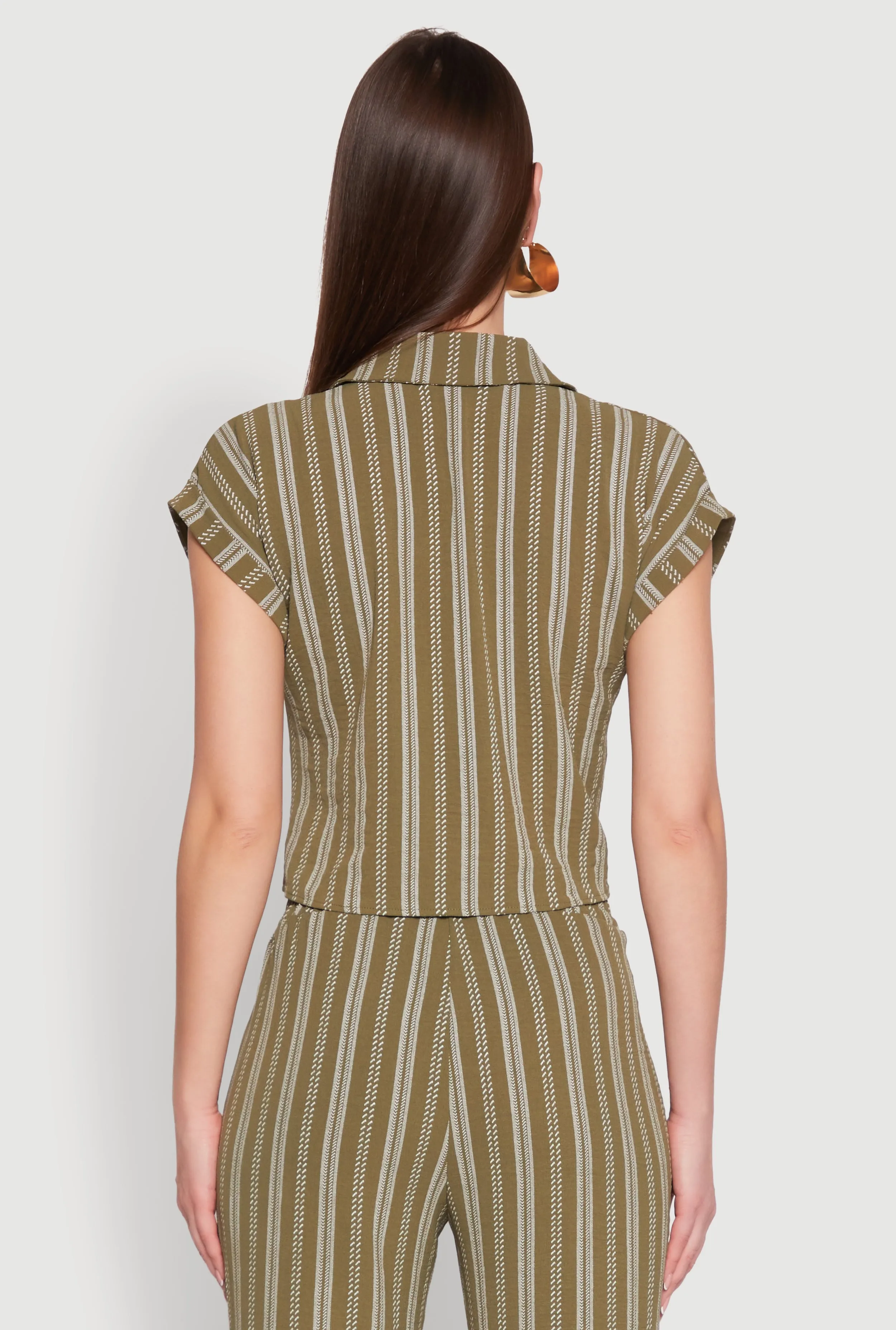 Airy Striped Pattern Shirt