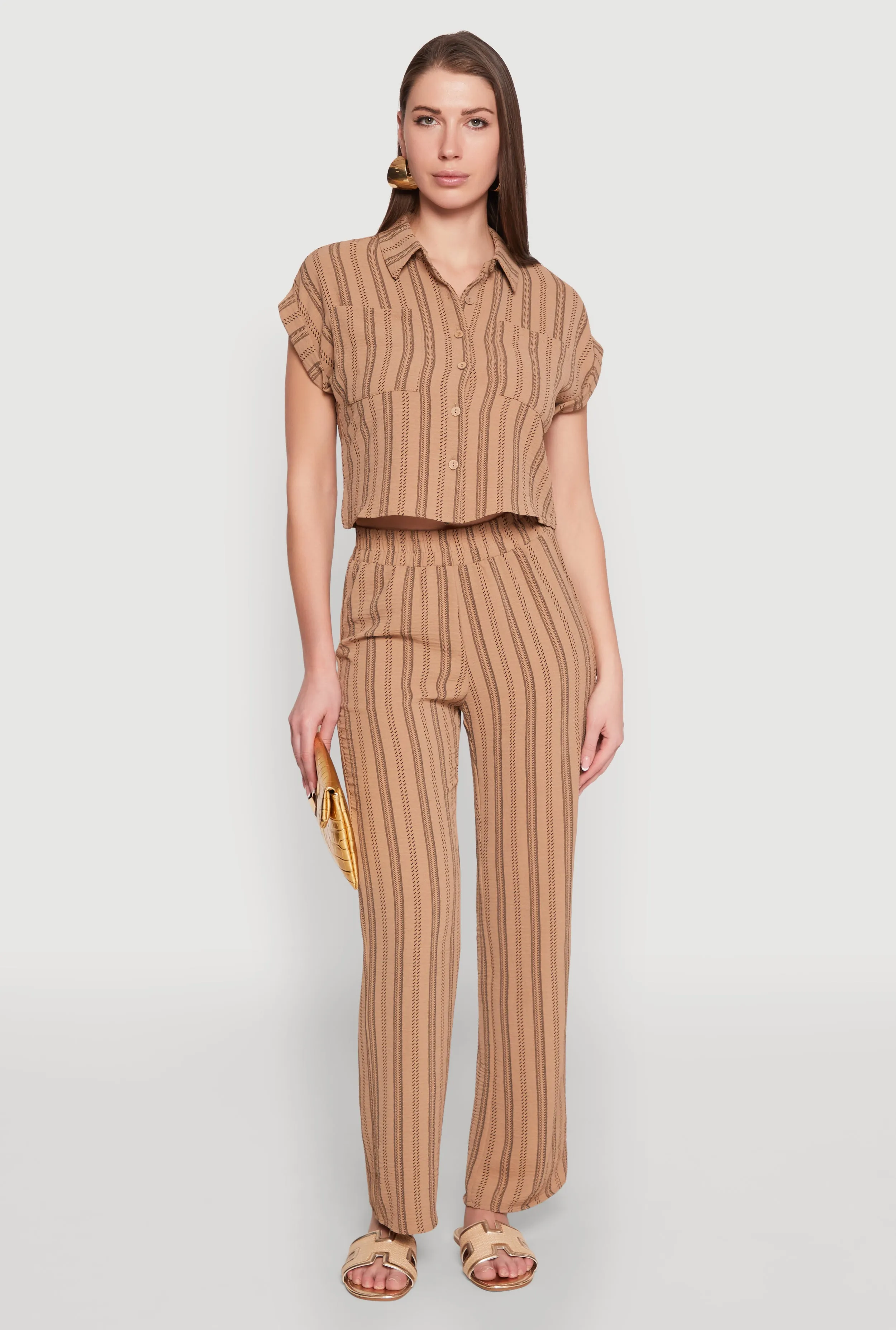 Airy Striped Pattern Shirt