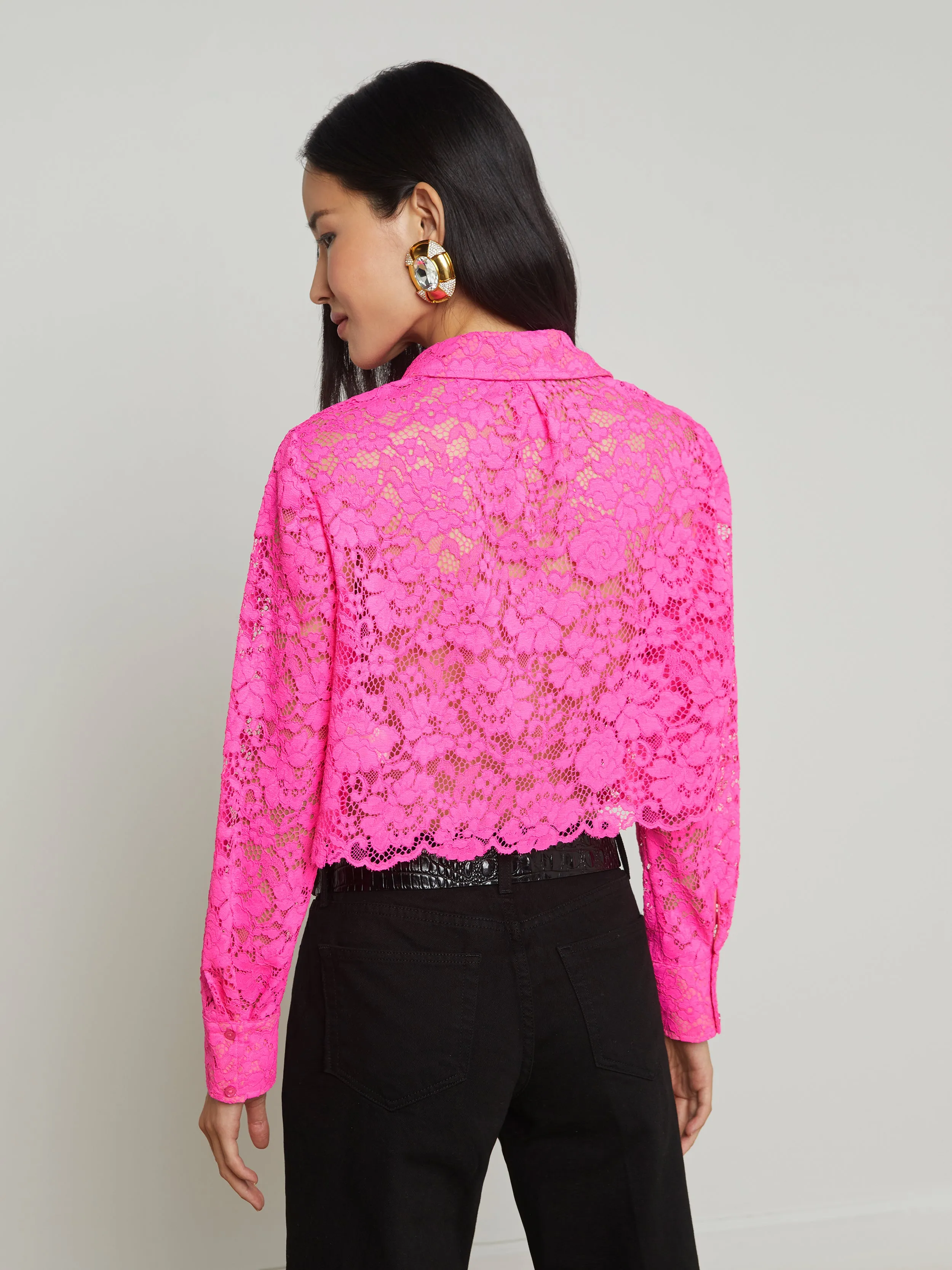 Akemi Lace Cropped Blouse