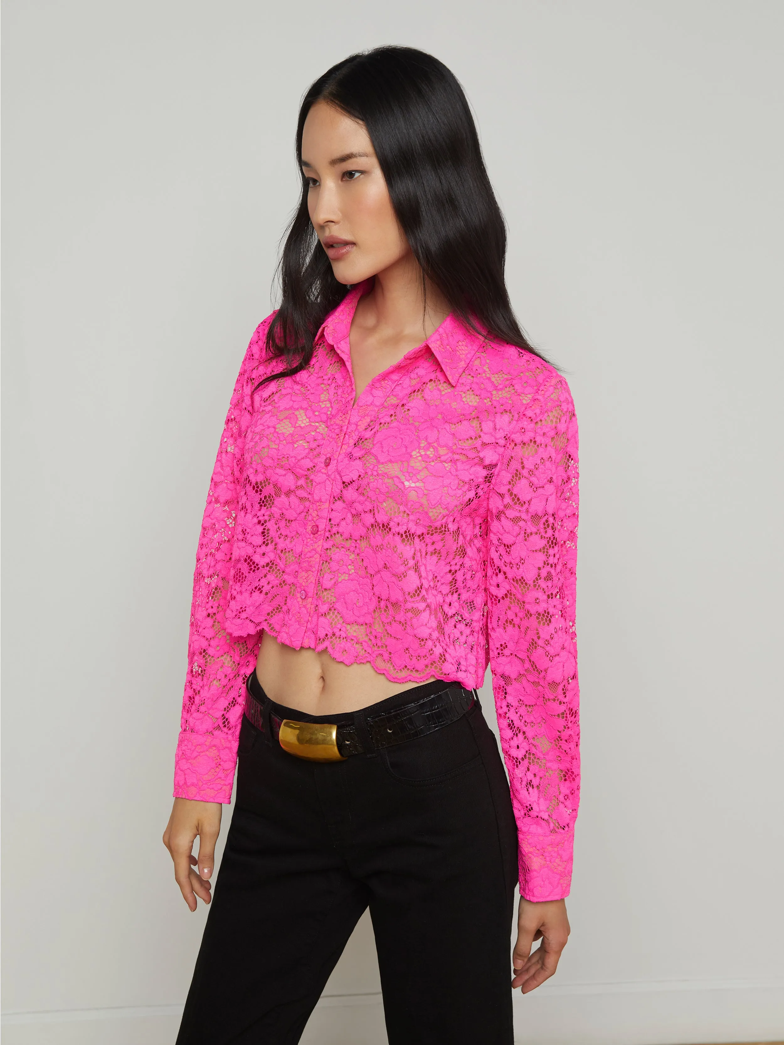 Akemi Lace Cropped Blouse