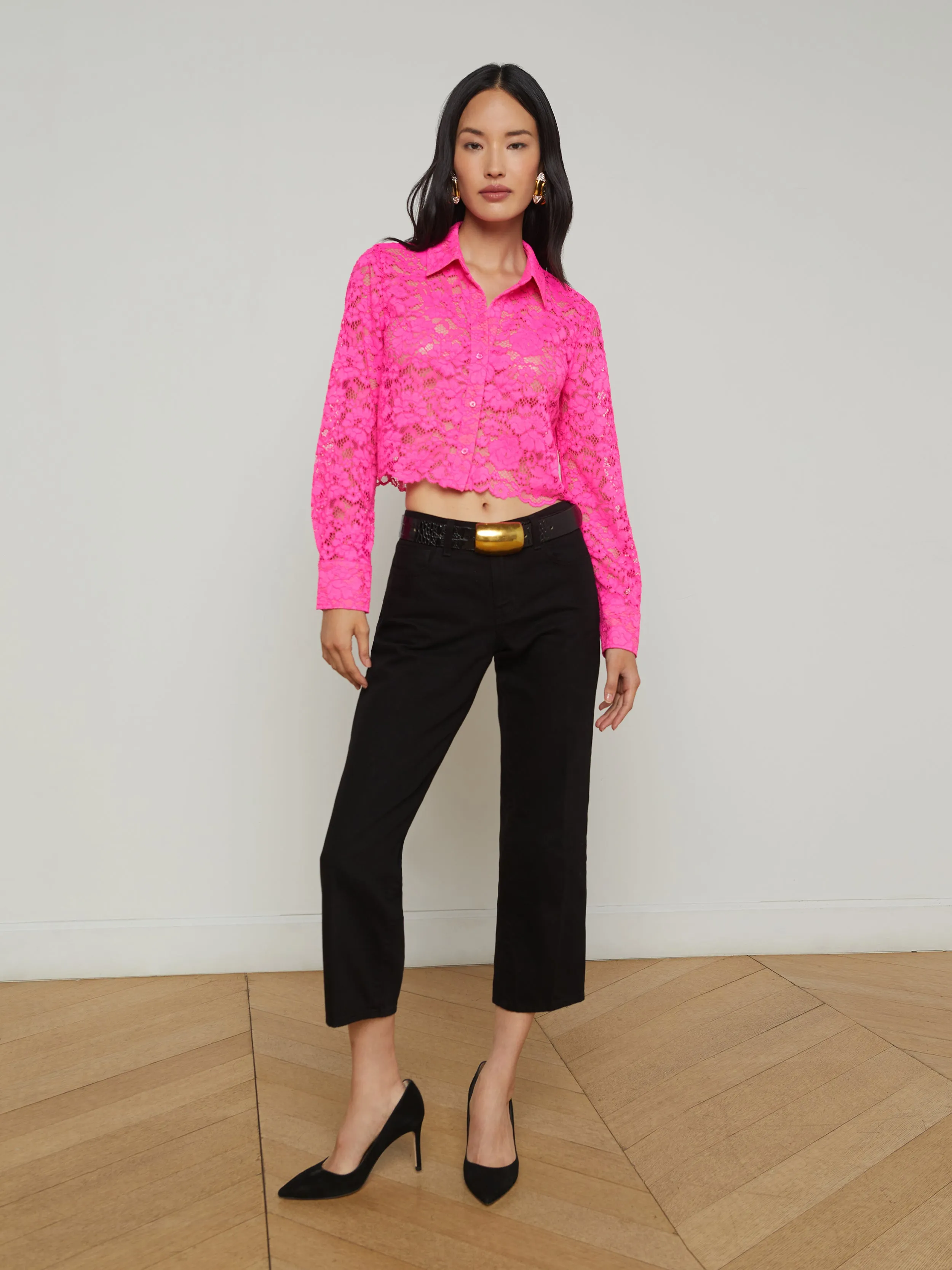 Akemi Lace Cropped Blouse