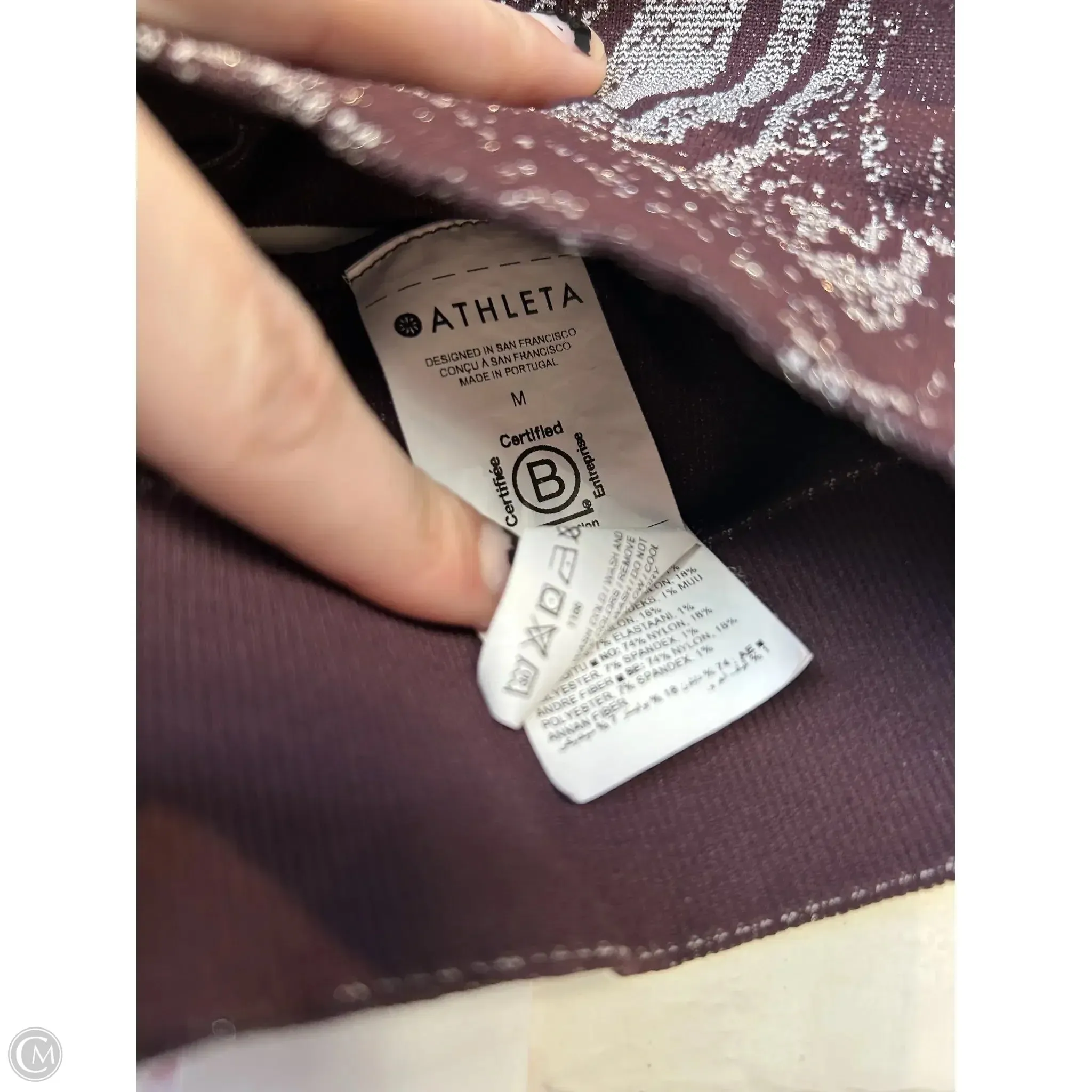 Athletic Bra By Athleta In Purple & Silver, Size: M