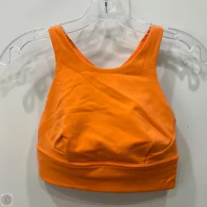 Athletic Bra By Lululemon In Orange, Size: 6