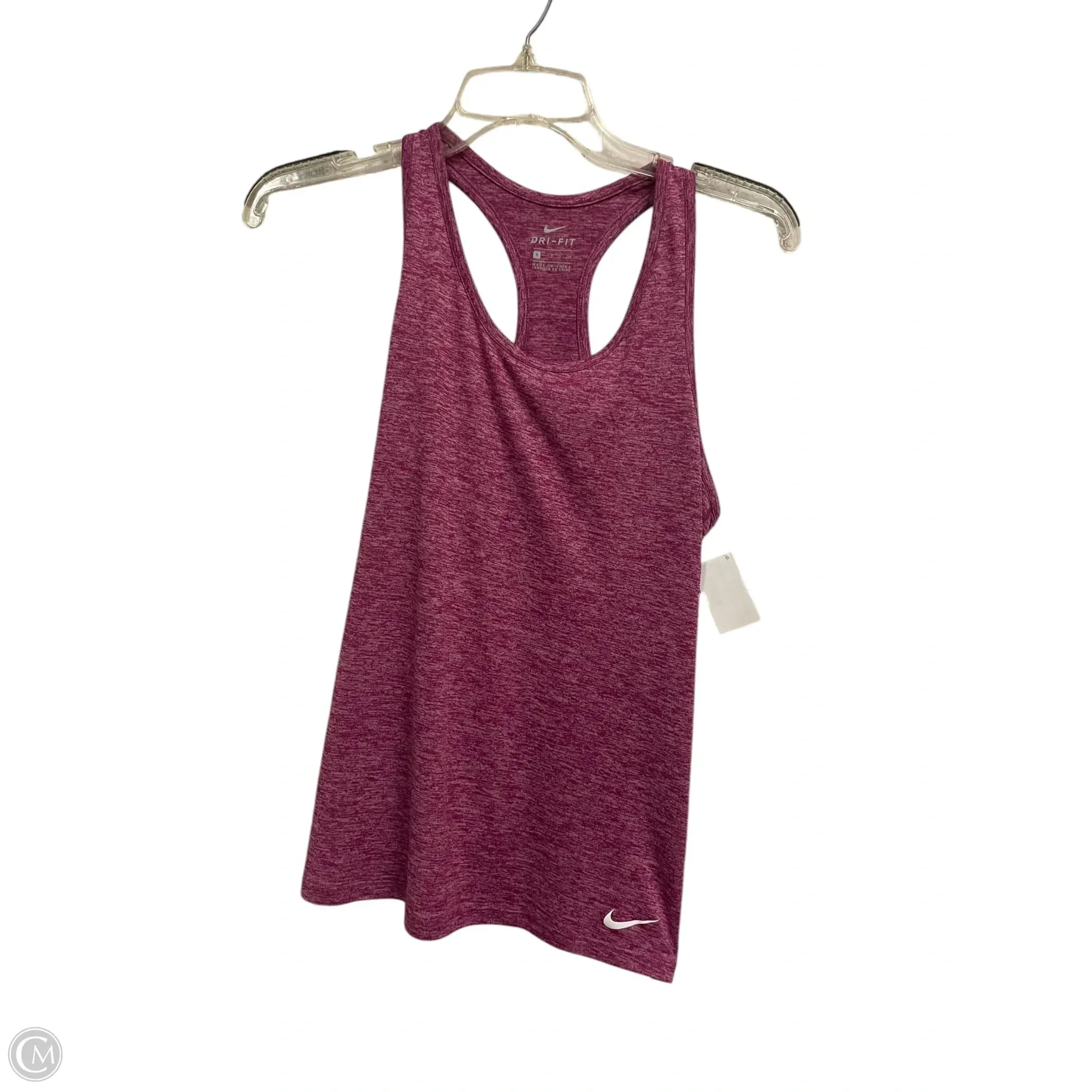 Athletic Tank Top By Nike Apparel In Plaid Pattern, Size: S