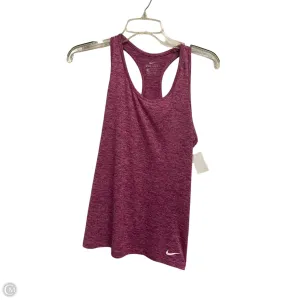 Athletic Tank Top By Nike Apparel In Plaid Pattern, Size: S