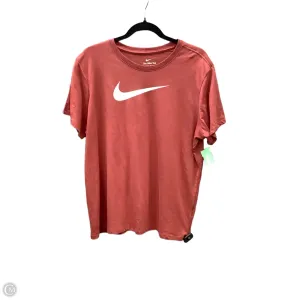 Athletic Top Short Sleeve By Nike Apparel In Orange, Size: Xl