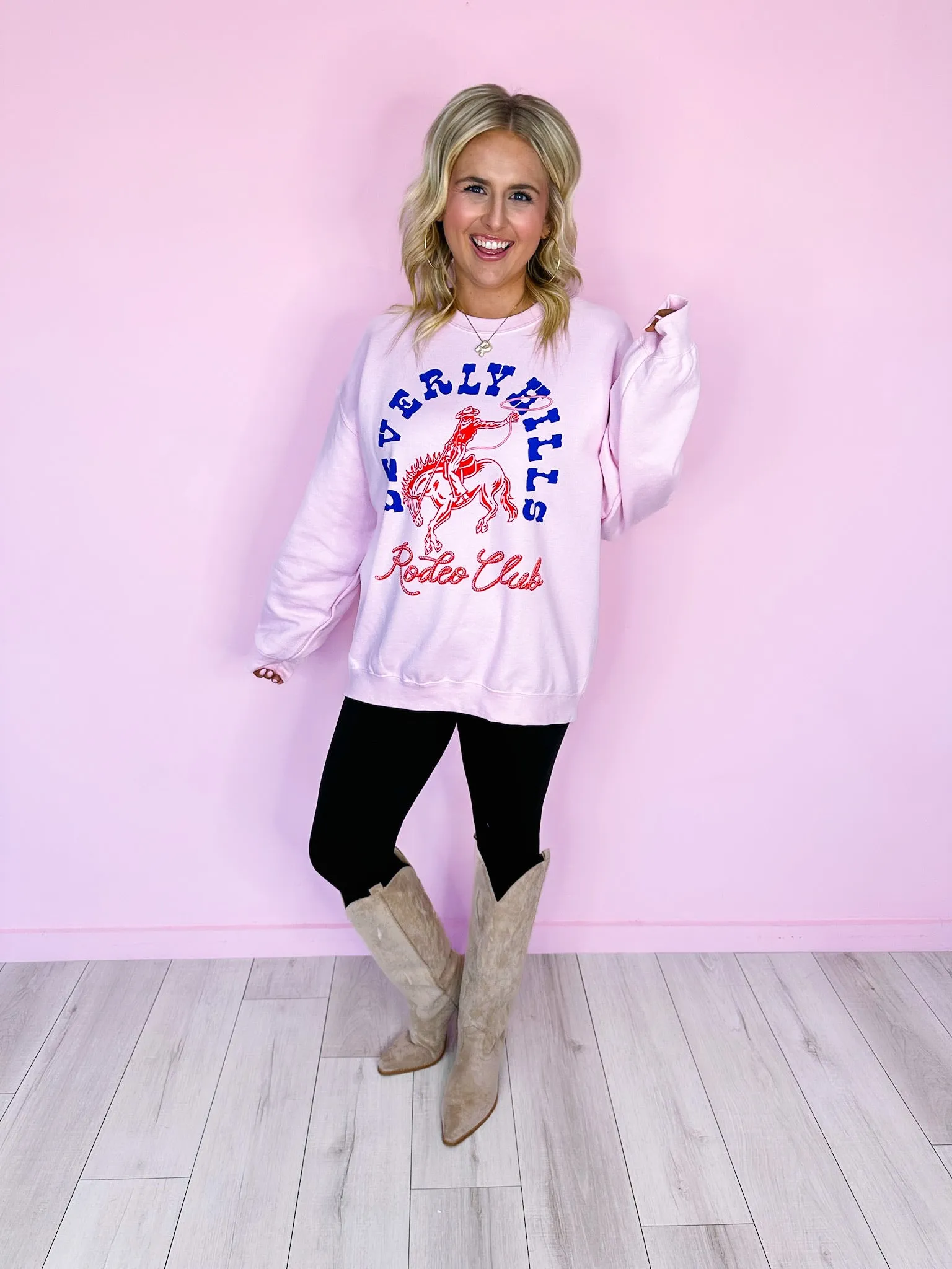 BEVERLY HILLS RODEO CLUB SWEATSHIRT - PINK