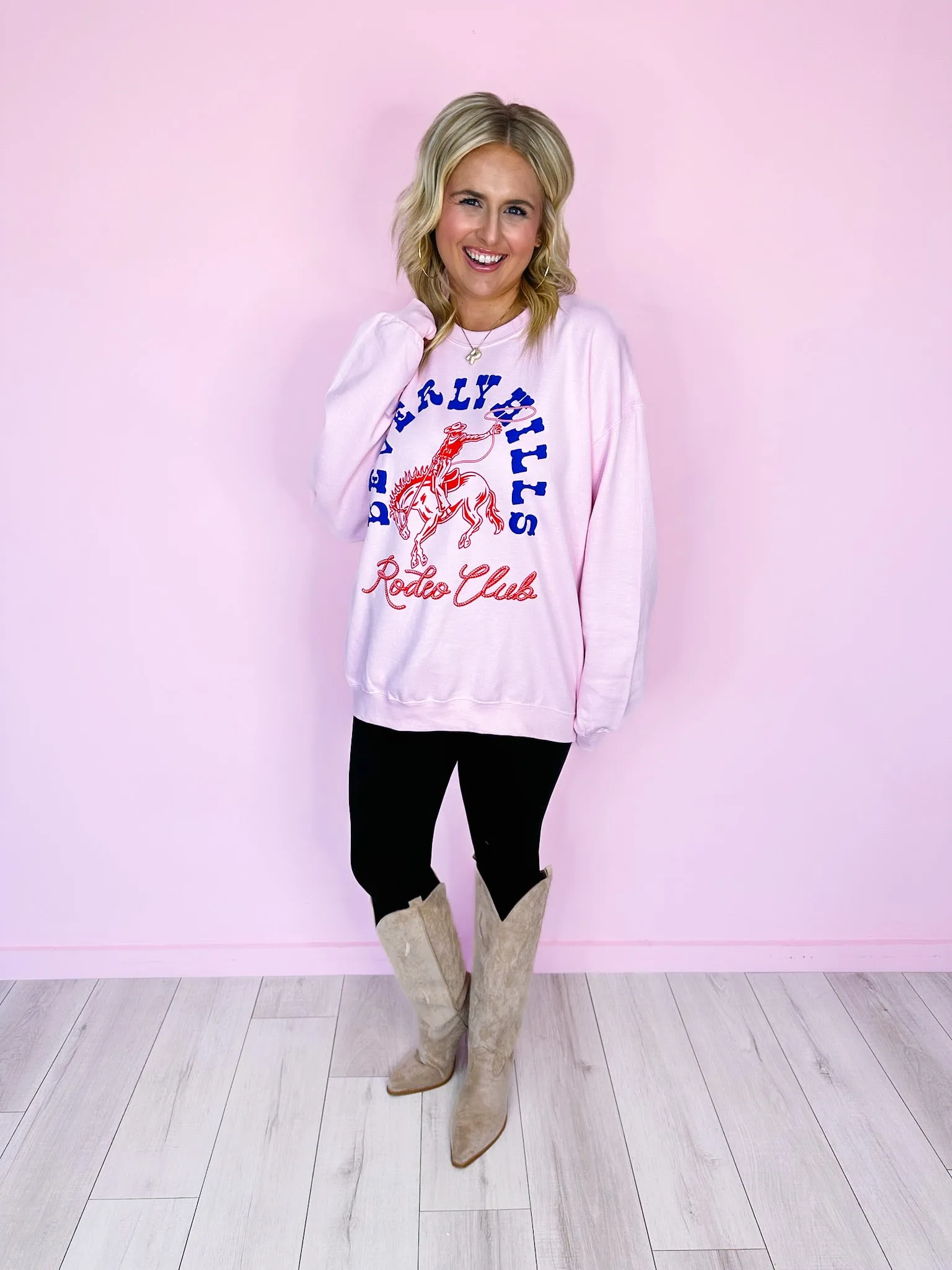 BEVERLY HILLS RODEO CLUB SWEATSHIRT - PINK