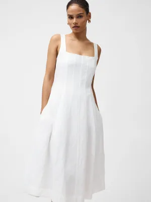 Birdie Linen Square Neck Dress