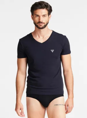 Black Caleb Hero V-Neck T-Shirt 2-Piece Set