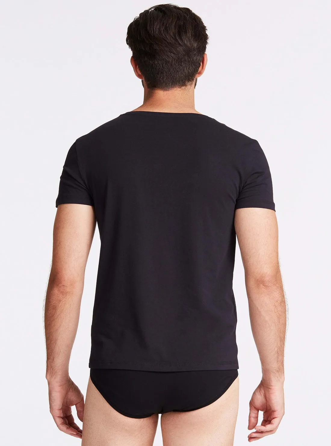 Black Caleb Hero V-Neck T-Shirt 2-Piece Set
