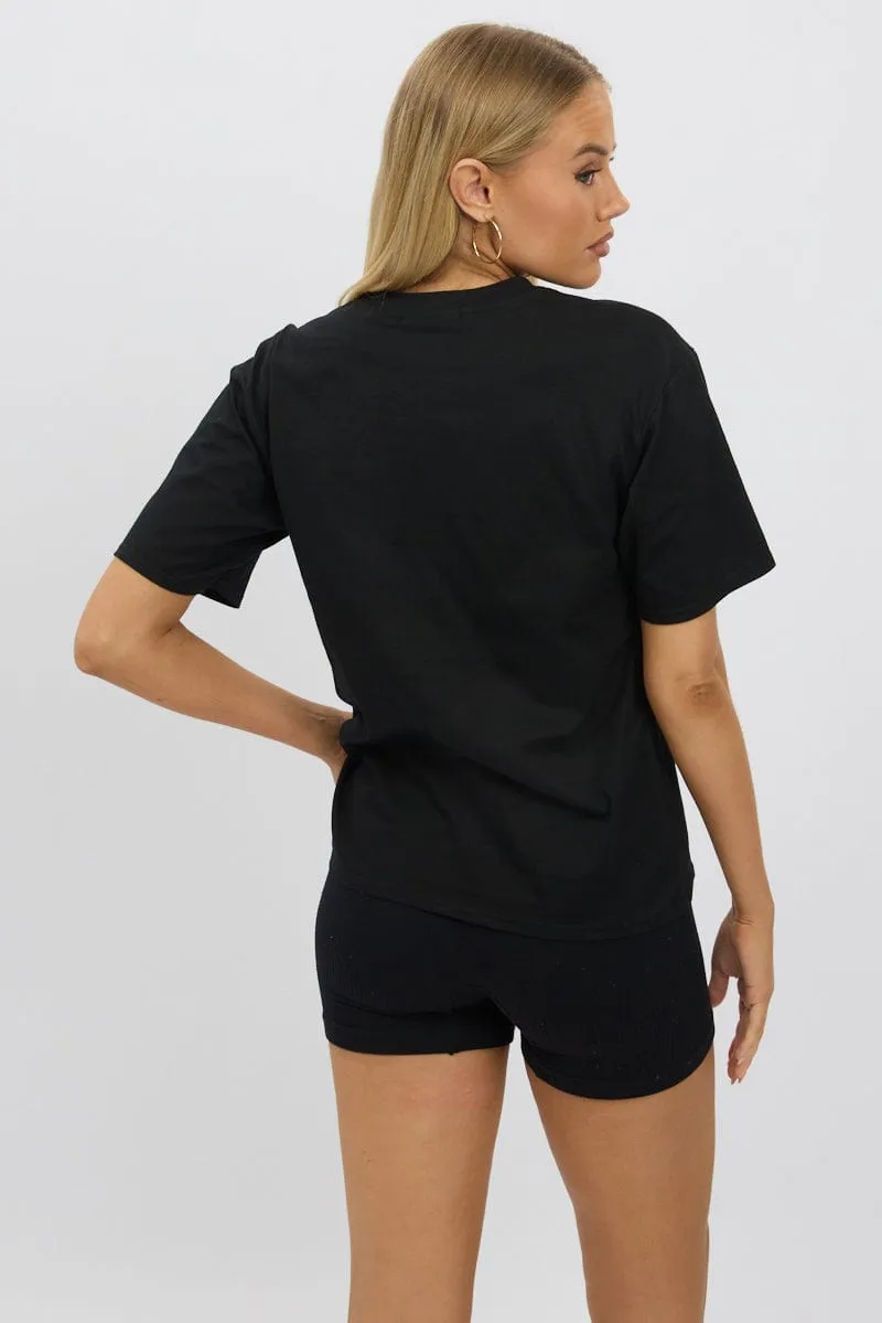 Black Graphic Tee Short Sleeve