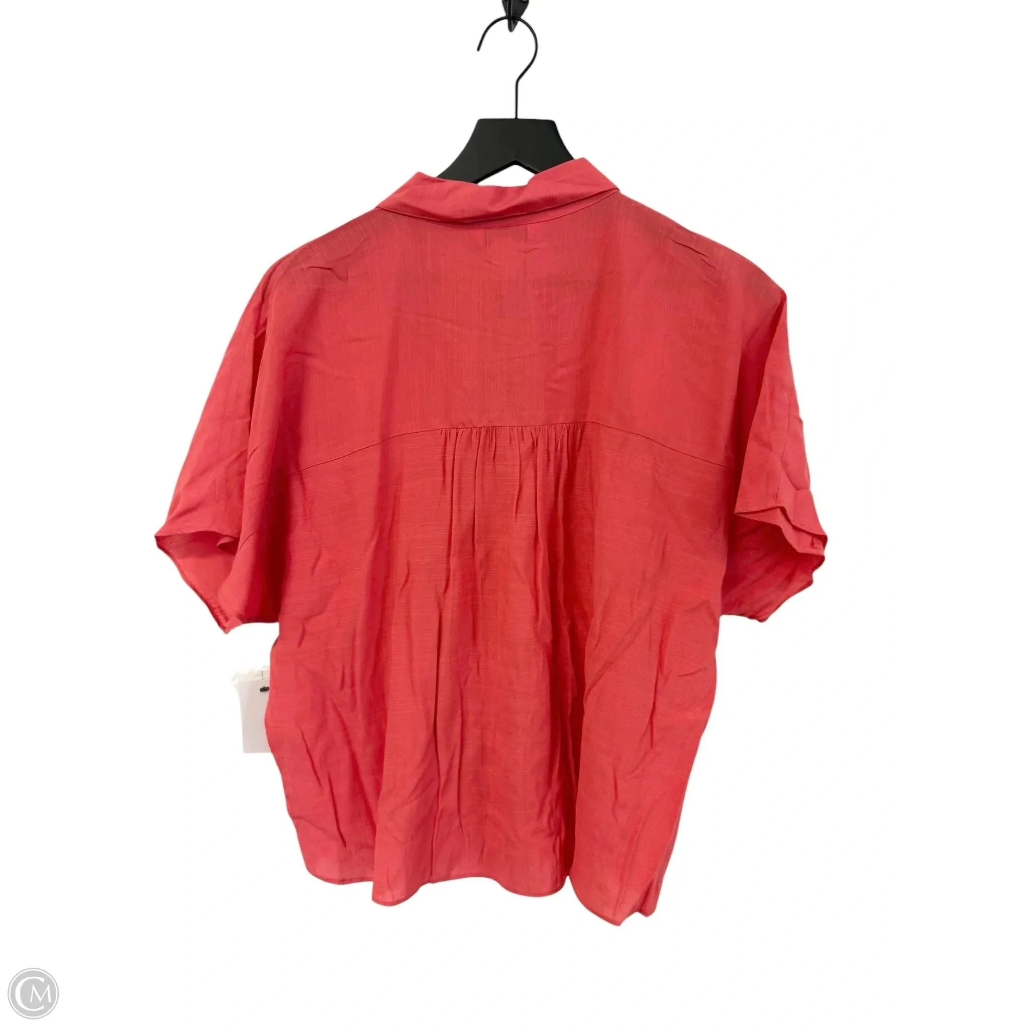 Blouse Short Sleeve By Nine West Apparel In Orange, Size: L