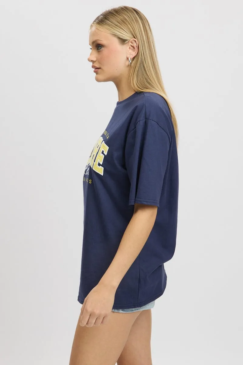 Blue Graphic Tee Short Sleeve