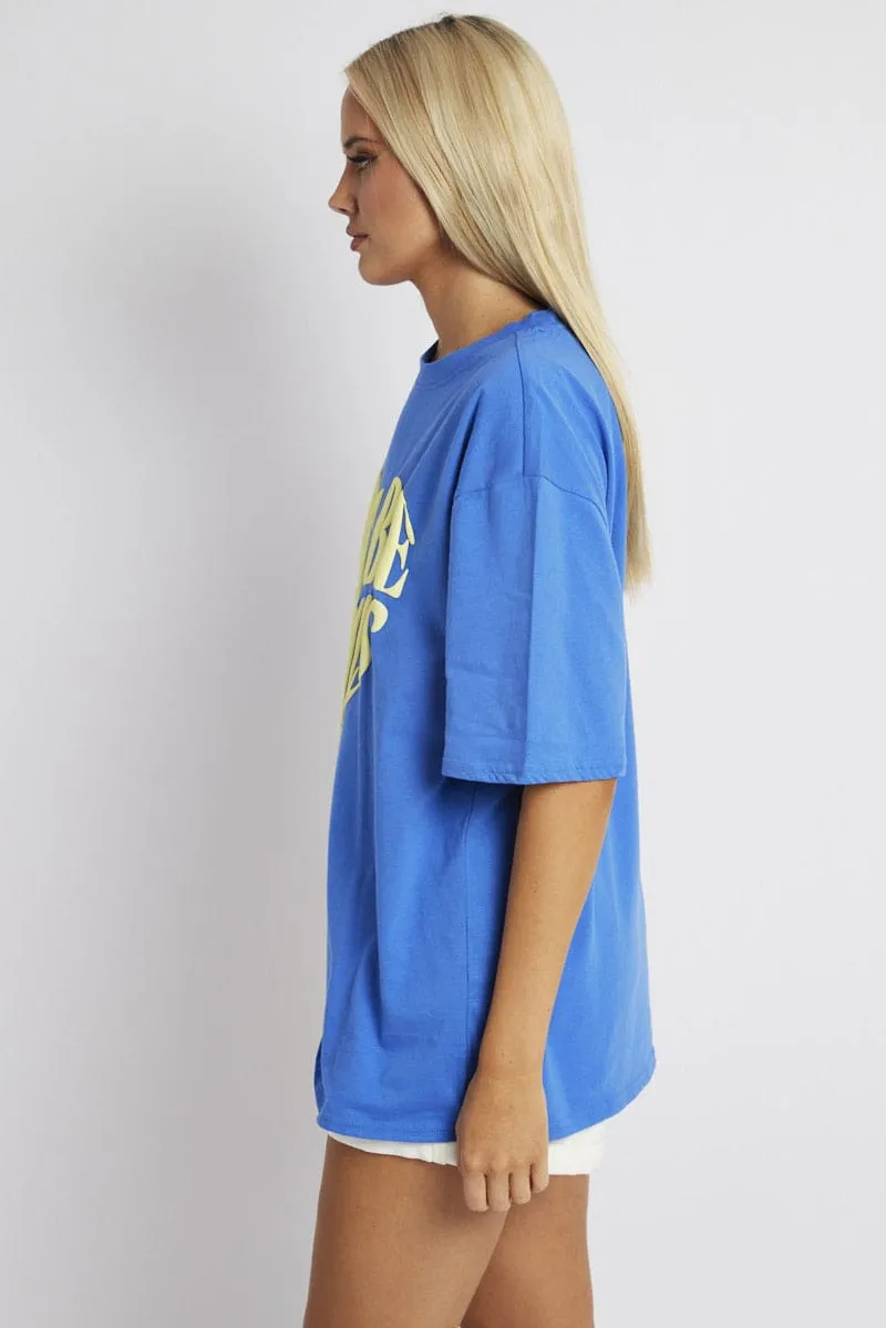 Blue Graphic Tee Short Sleeve
