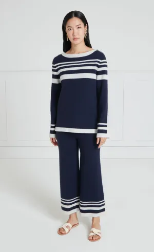 Bretton Knit Trousers - Navy/Ivory