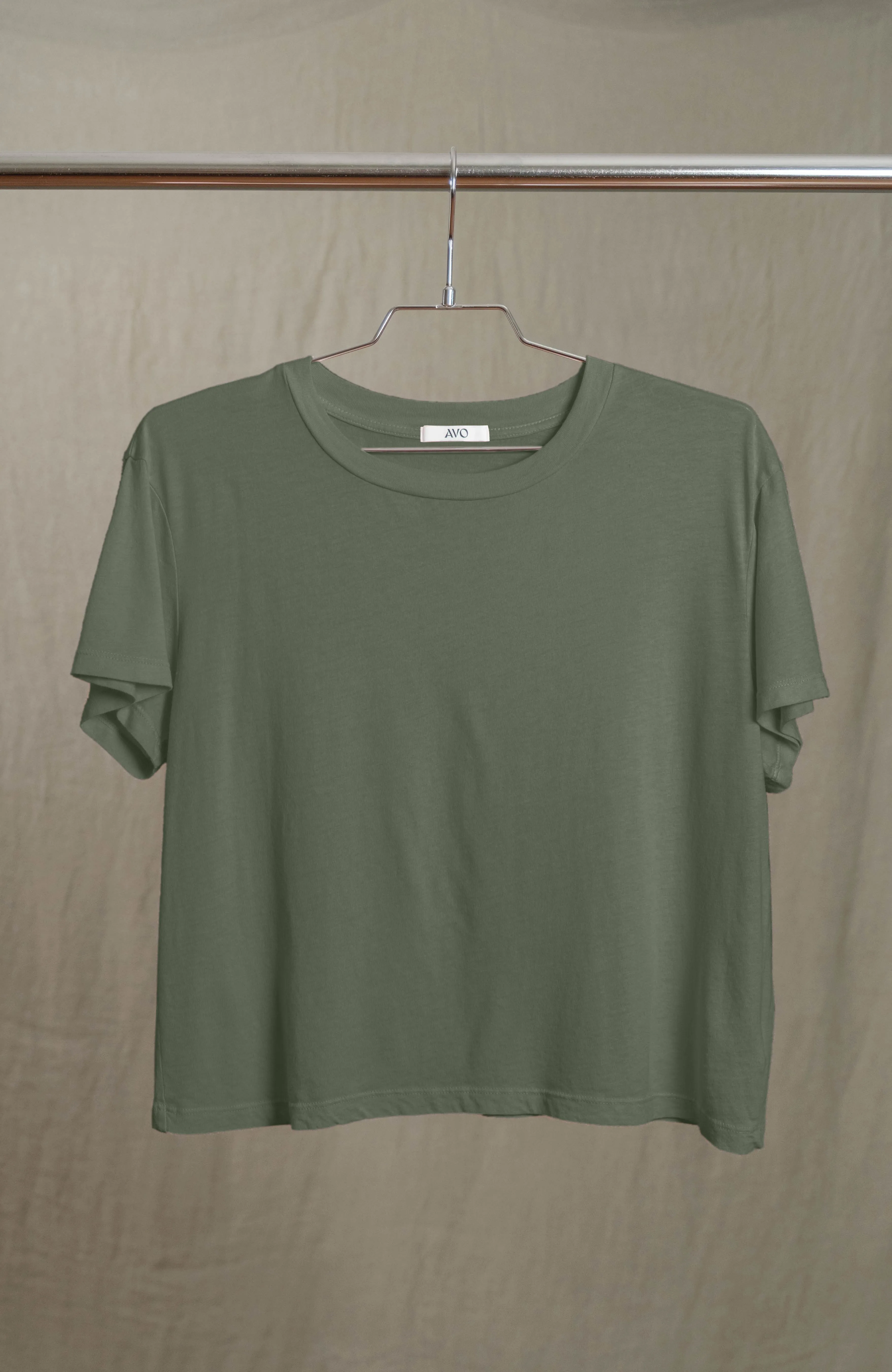 Butter Soft Boxy Crop in Signature Green