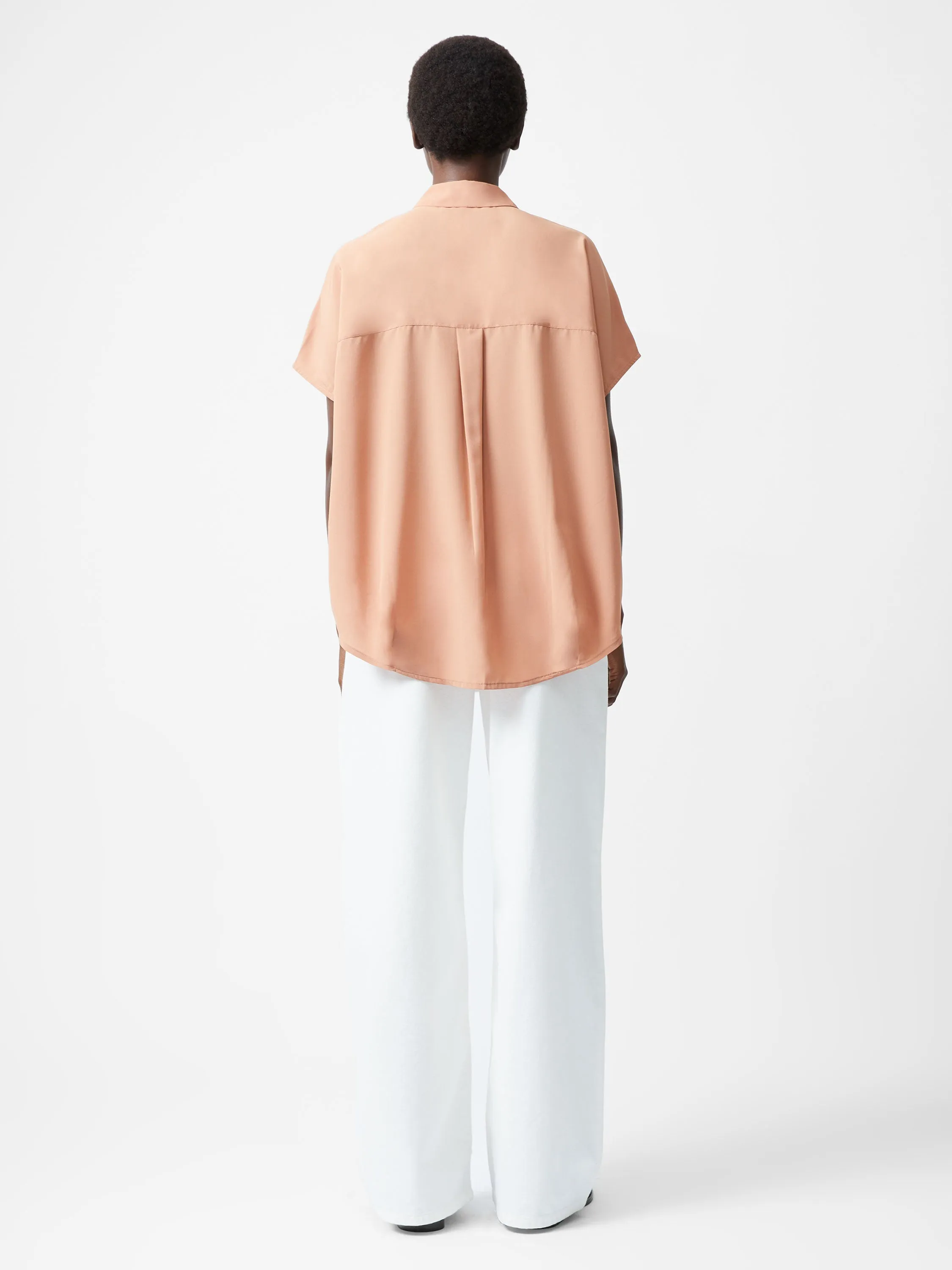 Caprina Recycled Crepe Short Sleeve Button Shirt