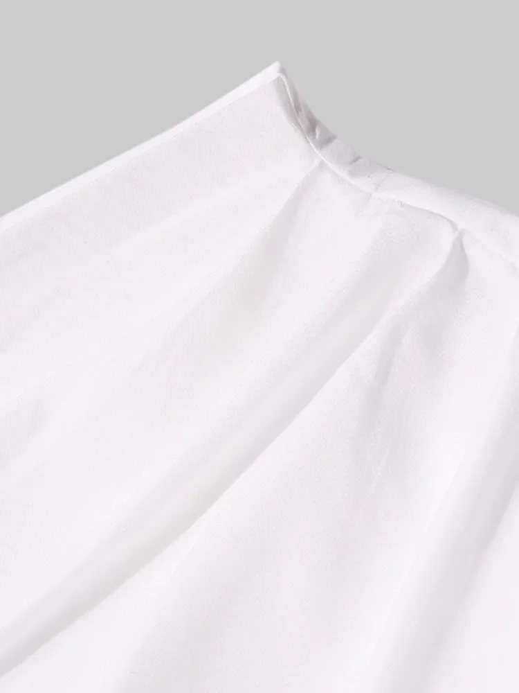 Casual Asymmetrical Shoulder Lantern Sleeve Solid Tops Shirts For Women
