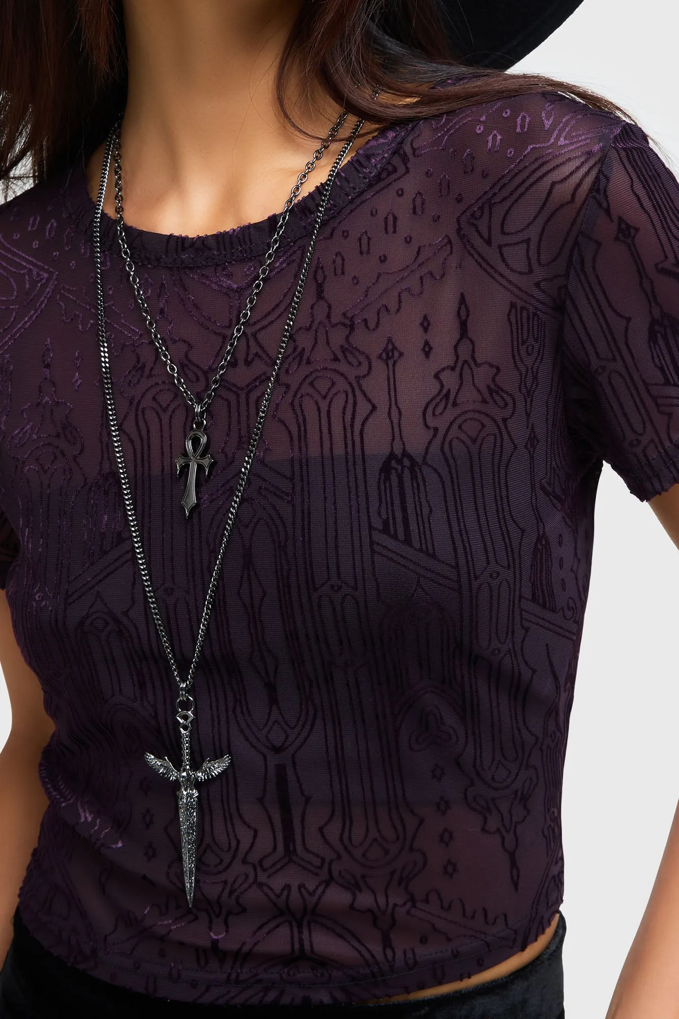 Chapel Of Hatred Crop Top [Purple]