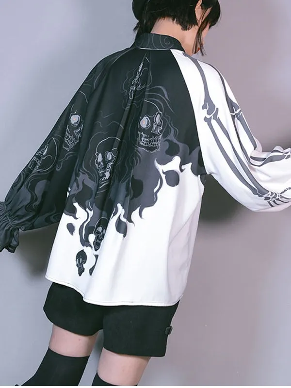 Chic Skull printing ladies shirts
